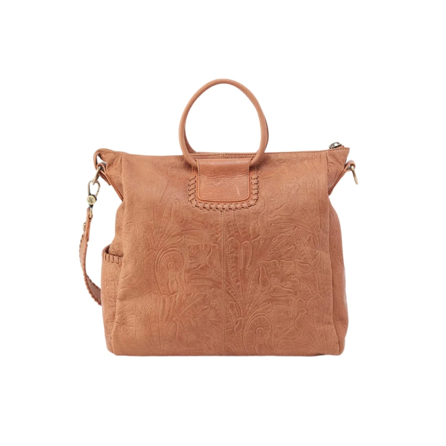 HOBO Sheila Large Satchel Bag - Genuine Tooled Embossed Leather Crossbody Purse for Women | Perfect for Work, Travel & Everyday Use