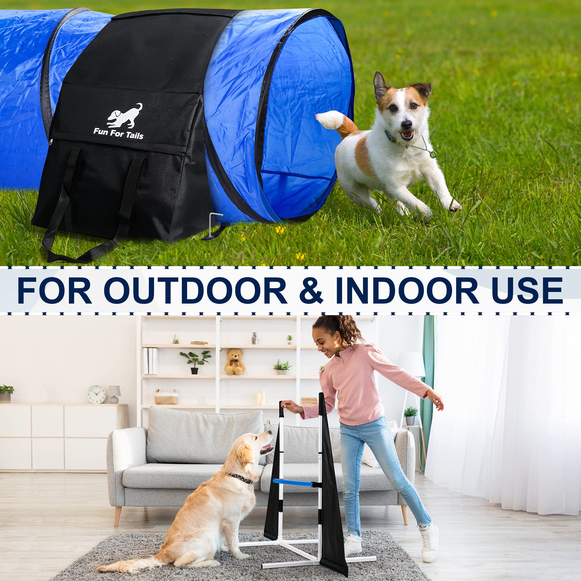 Premium Dog Agility Training Equipment Set - Adjustable Obstacle Course for Small & Large Dogs | Professional Puppy Training Tools for Backyard, Park & Competition Use | Fun Exercise & Agility Practice for Pets