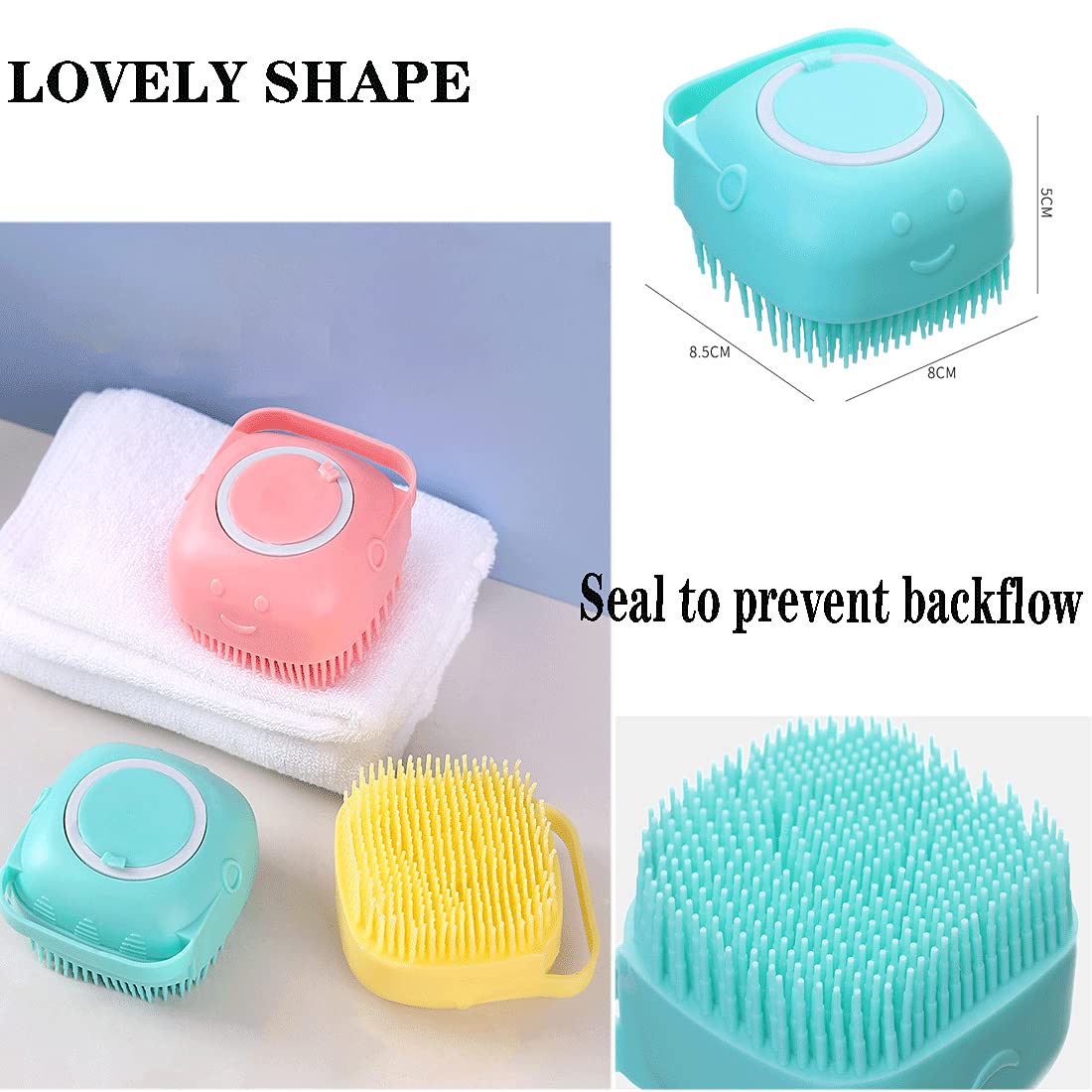 Eco-Friendly Silicone Body Brush with Built-in Shower Gel Dispenser - Soft Exfoliating Bath Scrubber for Men, Women & Kids - Gentle Massage Shower Loofah for Skin Care & Pet Grooming (Pink) - Perfect for Daily Shower Routine & Spa Relaxation