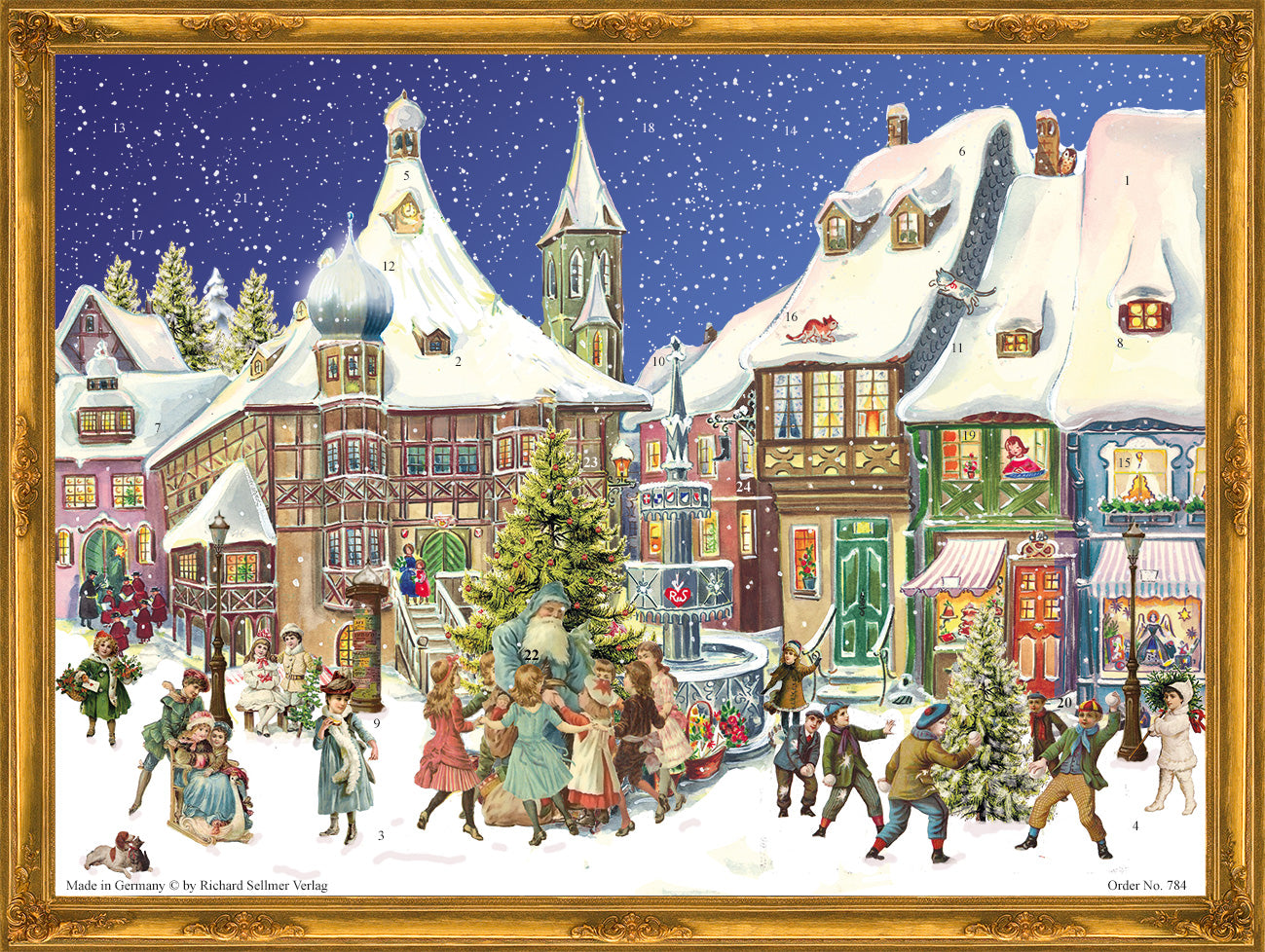 Large Traditional German Advent Calendars - Old World Victorian Style Christmas Countdown Calendar for Kids & Adults | Perfect for Holiday Decor, Gift Giving & Family Traditions