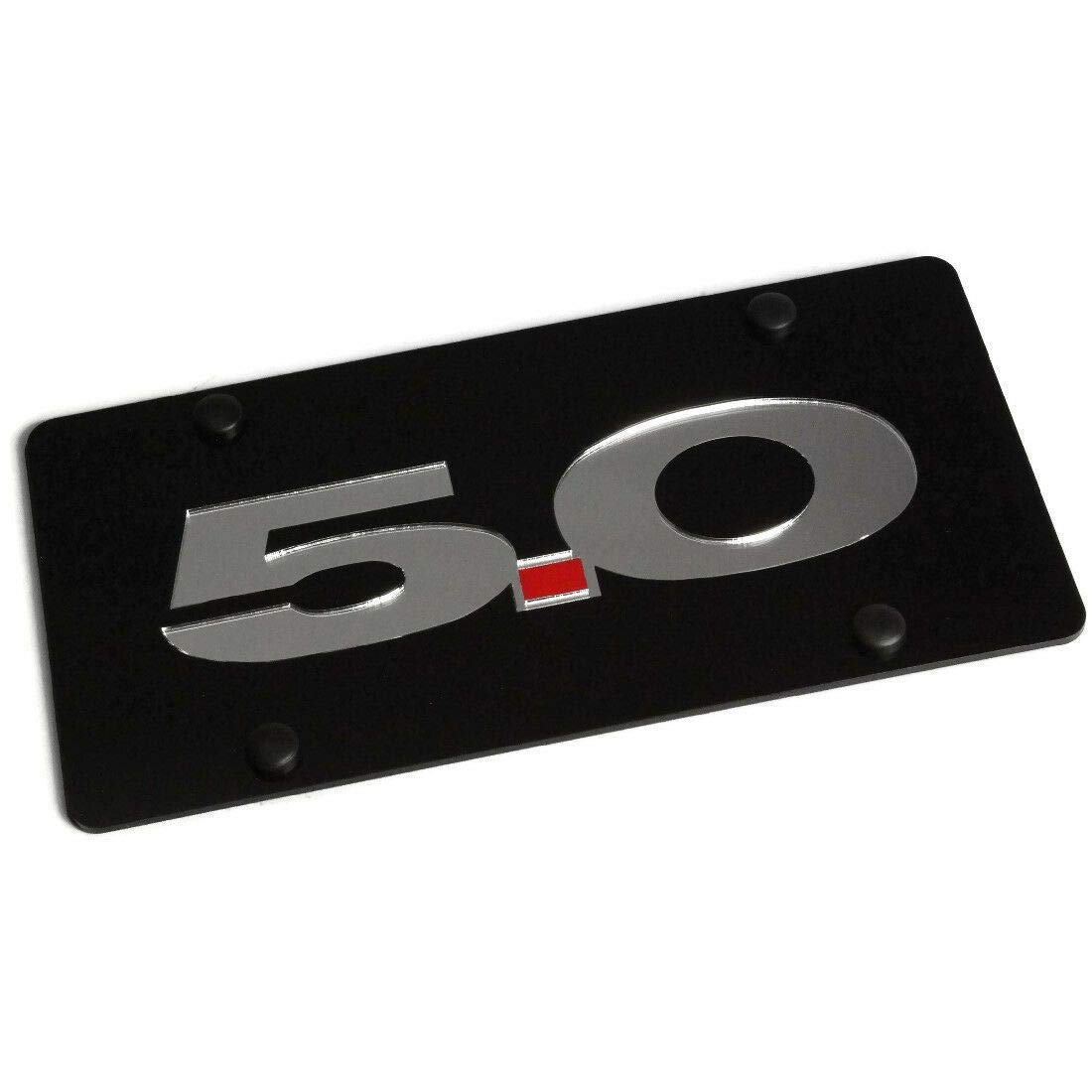Ford Mustang 5.0L Emblem License Plate Frame - Compatible with 2015-2023 Mustang GT - Durable Metal Car Accessory for Customization & Car Shows