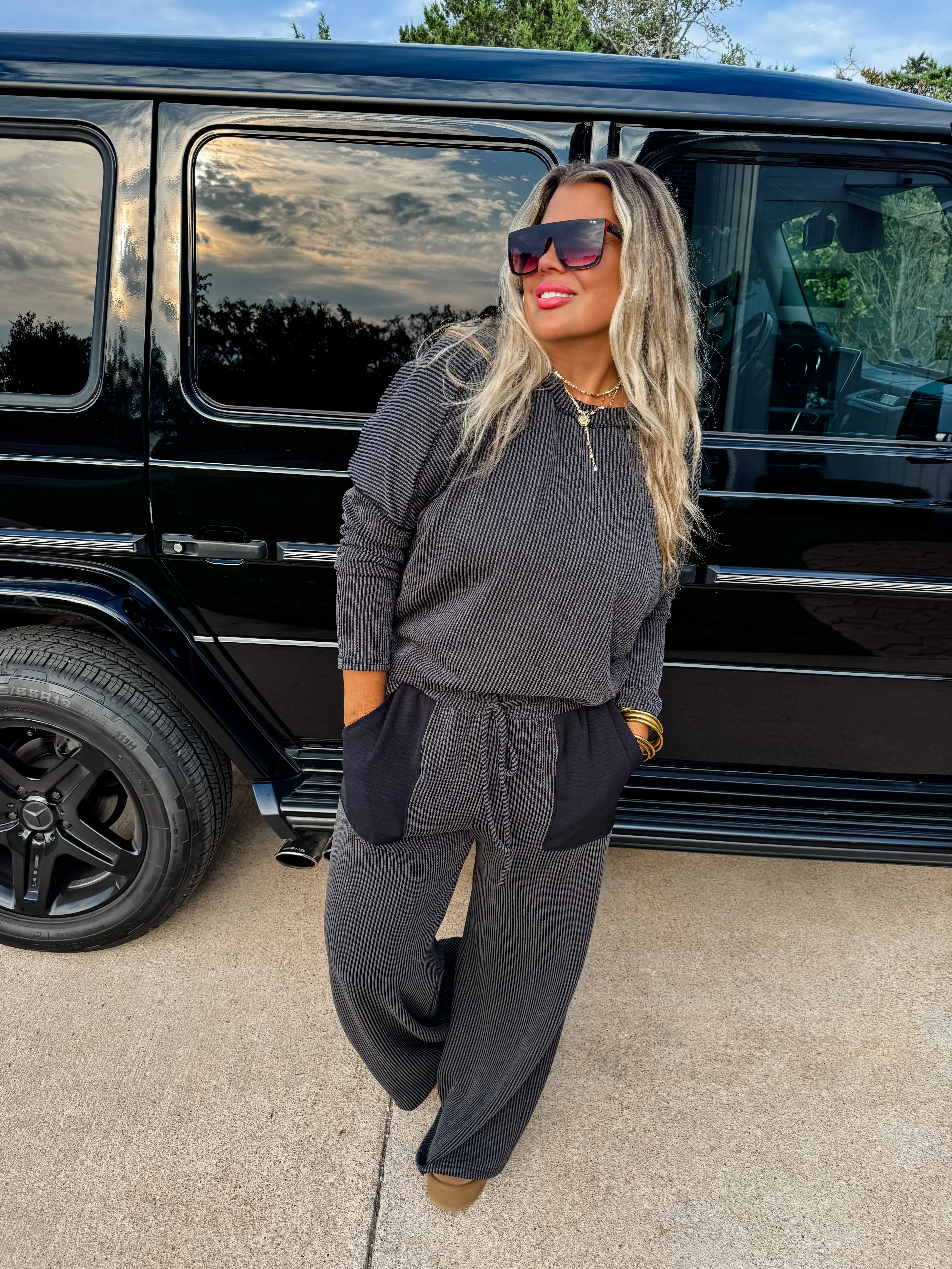PREORDER: Erika Ribbed Lounge Set - Soft Cotton Loungewear for Women | Cozy Home Outfit, Relaxing Sleepwear & Casual Wear