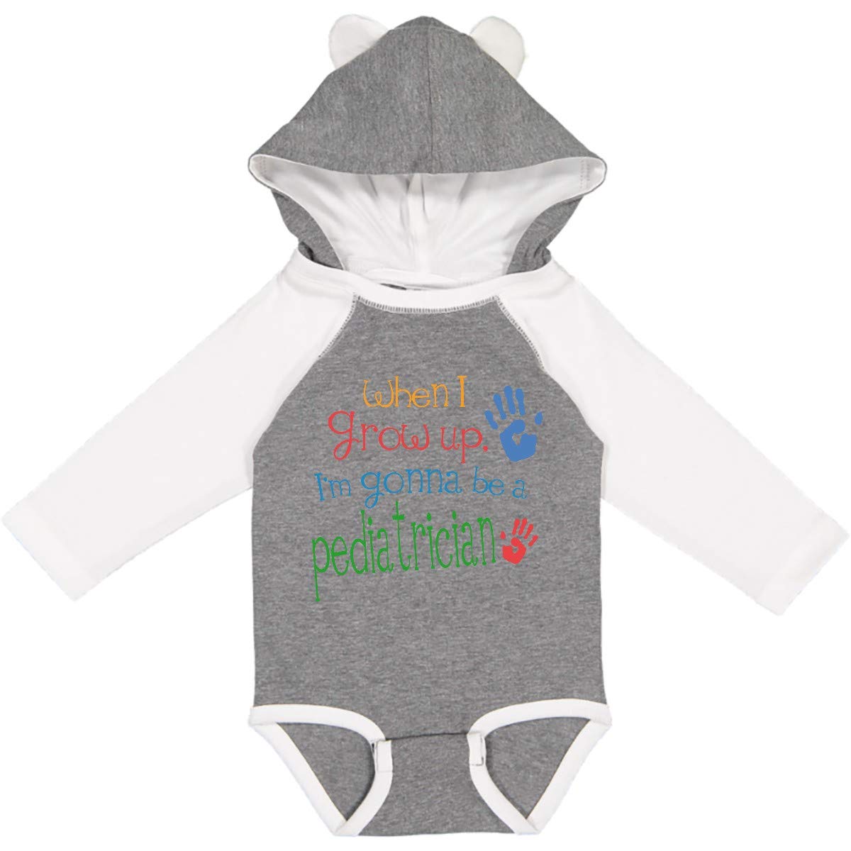 Inktastic Future Pediatrician Baby Bodysuit - Soft Long Sleeve Creeper for Toddlers & Infants - Perfect Gift for Aspiring Doctors & Medical Theme Events