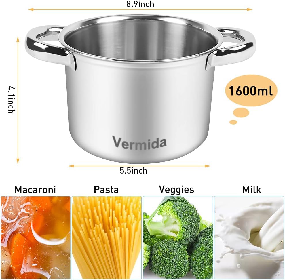 680M Double Boiler Pot Set - 0.7QT Chocolate Melting Pot & 1.7QT Stainless Steel Pot with Heat-Resistant Handle | Perfect for Melting Chocolate, Butter, Candle Making, Candy Crafting, and Soap DIY | Ideal for Home Baking, Candy Shops, and DIY Craft Projects