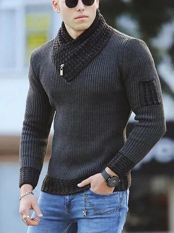 Plus Size Men's Turtleneck Sweater Pullover - Warm Winter Knitwear for Casual & Office Wear