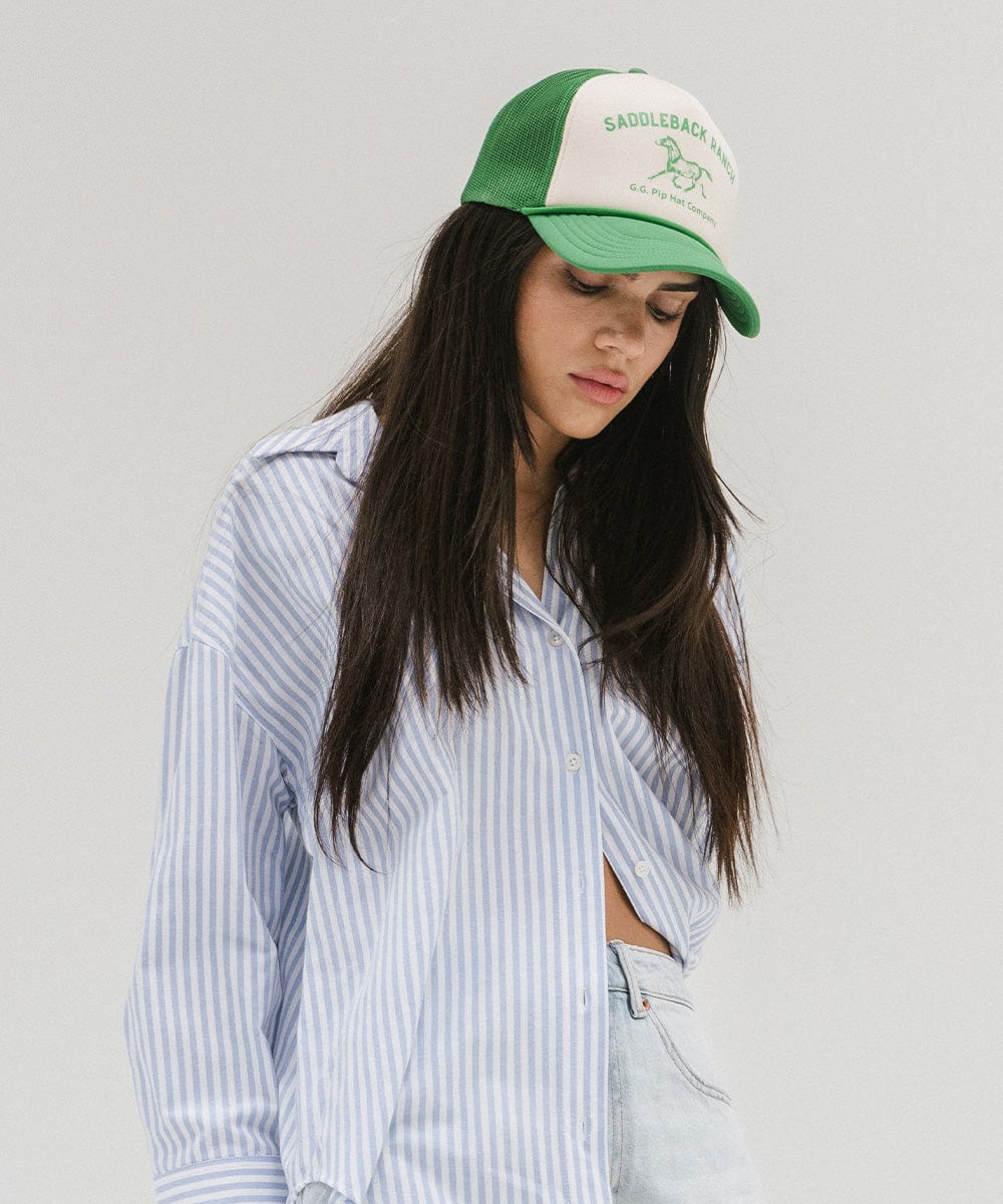 Premium Saddleback Ranch Trucker Hat - Durable Mesh Back & Adjustable Fit - Perfect for Outdoor Adventures, Rodeos & Country Lifestyle