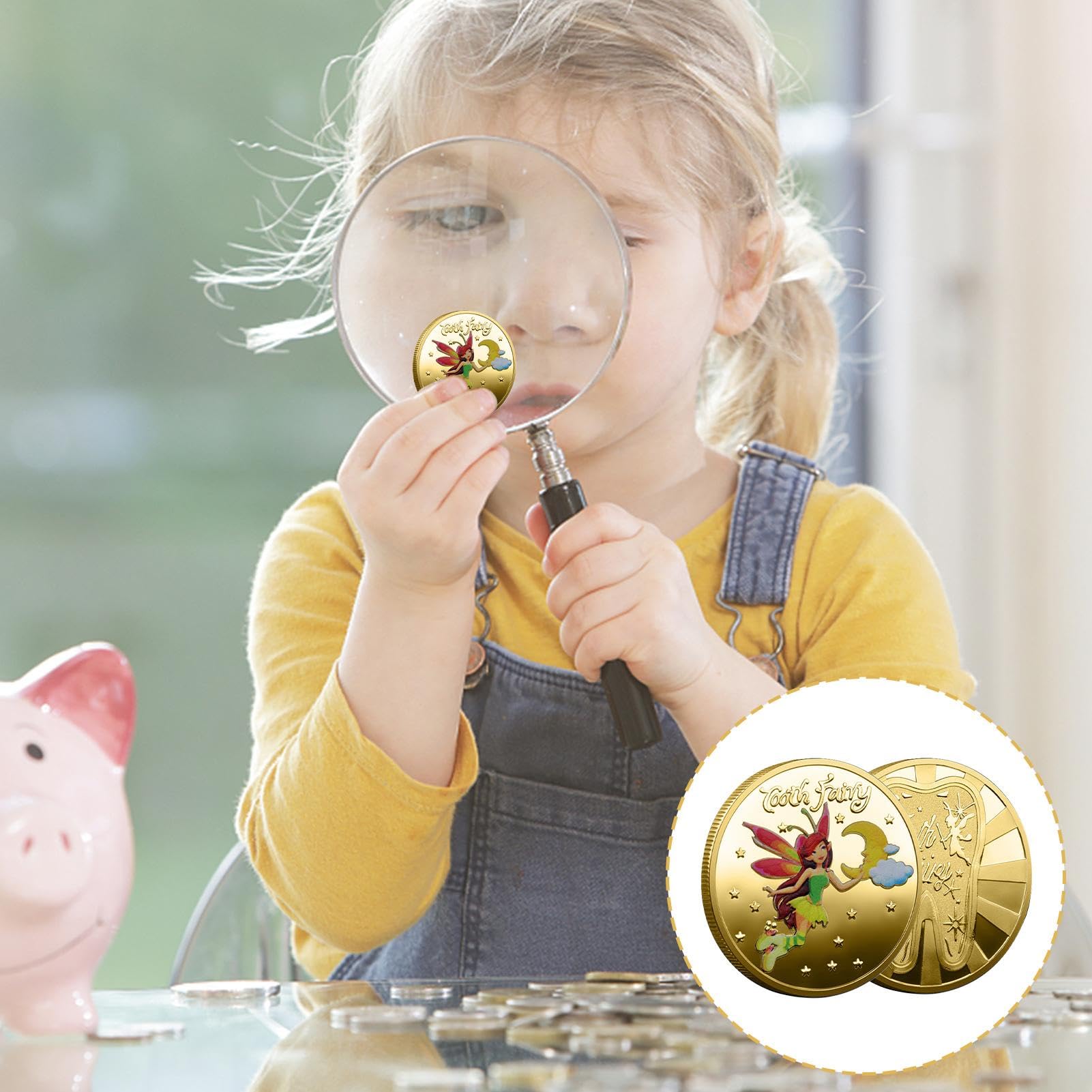 Tooth Fairy Coin for Kids - Lost Teeth Reward Keepsake & Commemorative Souvenir | Cartoon Uncirculated Collectible Coin for Boys & Girls | Perfect Gift for Tooth Change Milestones & Childhood Memories