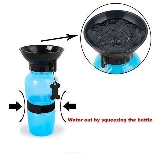 Portable Dog Water Bottle with Bowl - Travel Pet Water Dispenser for Dogs - Leak-Proof Plastic Auto Dog Mug - Perfect for Hiking, Walking & Outdoor Adventures
