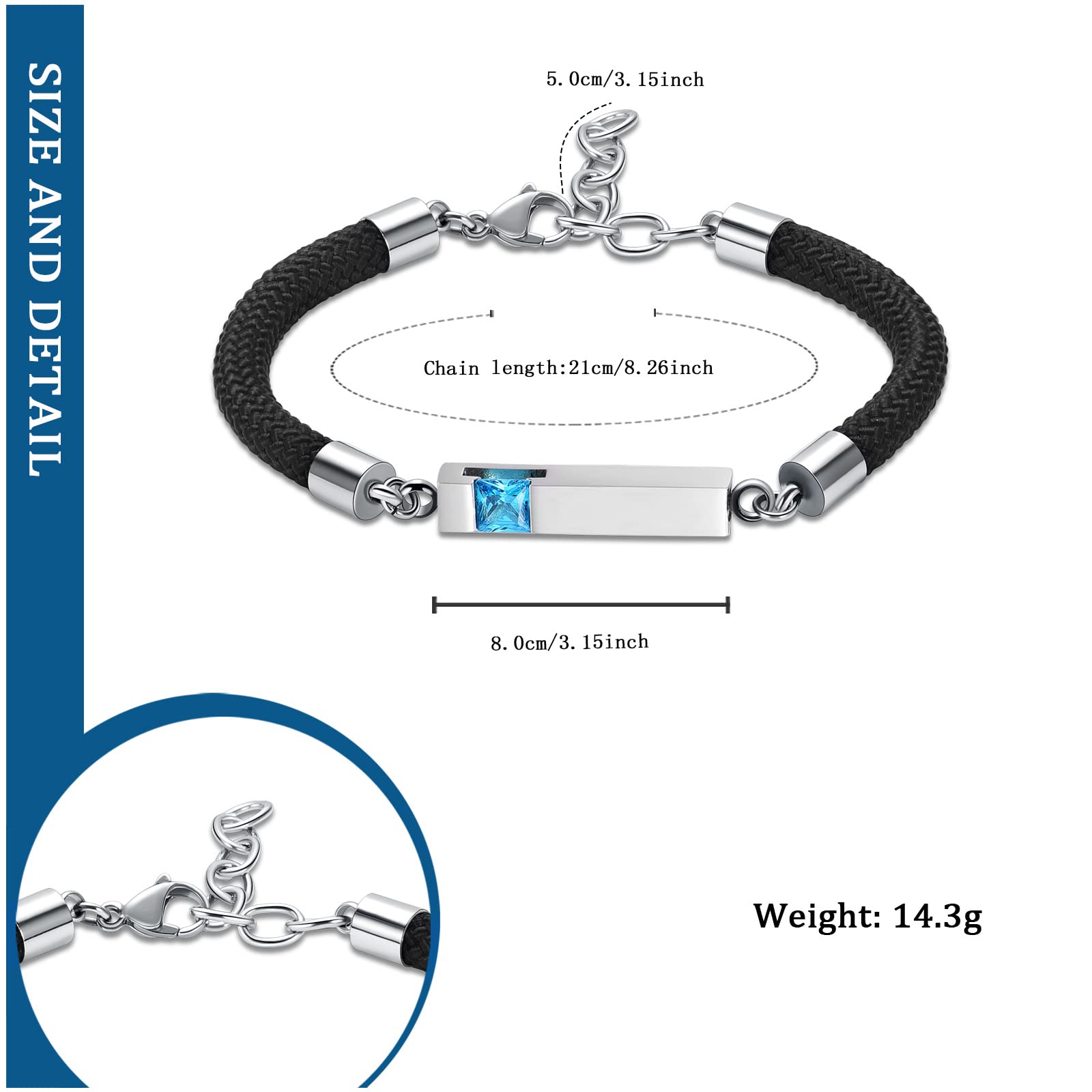 Cremation Bracelet for Ashes - Stainless Steel Memorial Jewelry for Loved Ones | Perfect for Grieving & Remembrance
