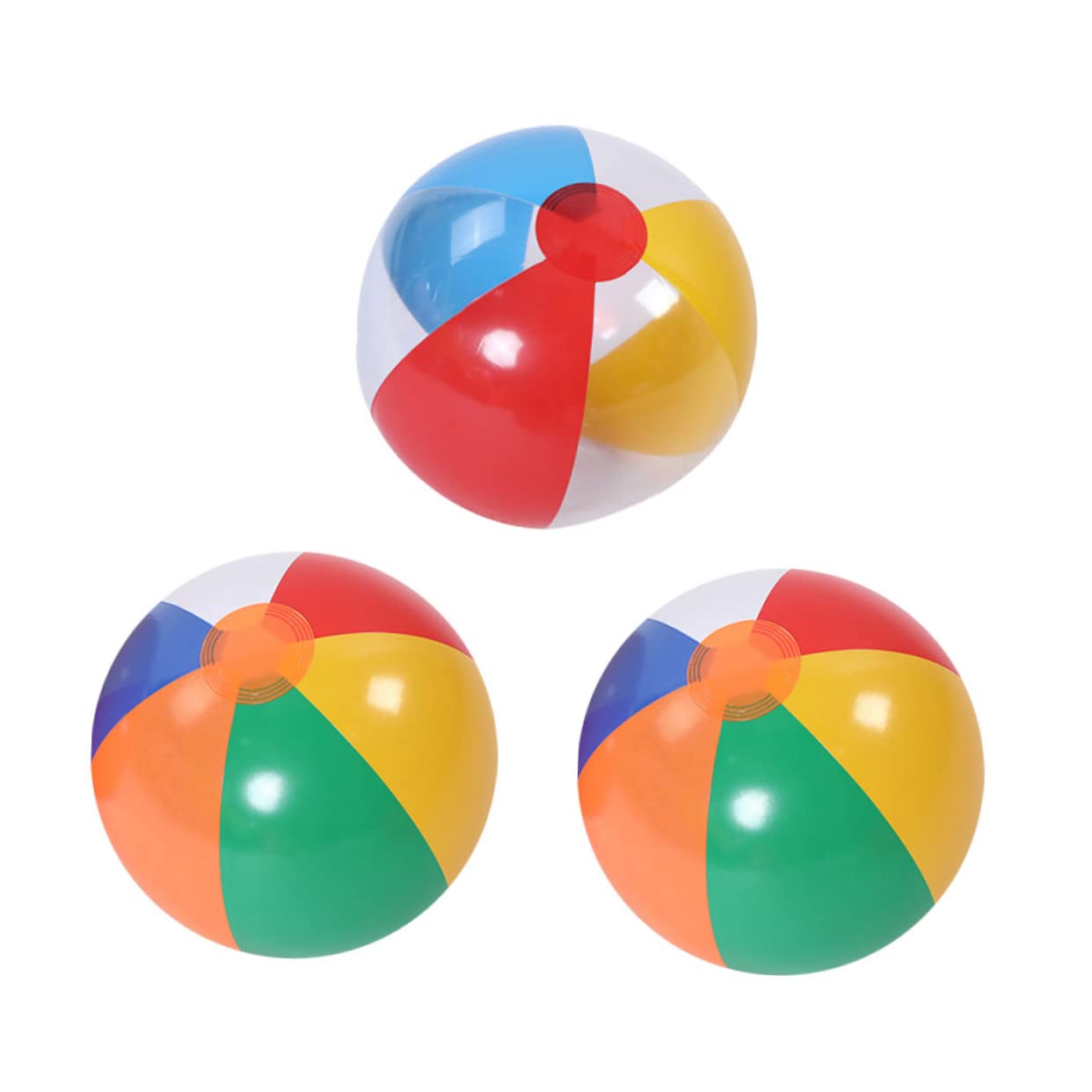 3-Piece Inflatable Beach Ball Toys Set for Kids - Summer Pool Party Water Toys, Toddler Swimming Pool & Outdoor Play, PVC Bouncy Balls for Backyard, Beach, and Water Park Fun