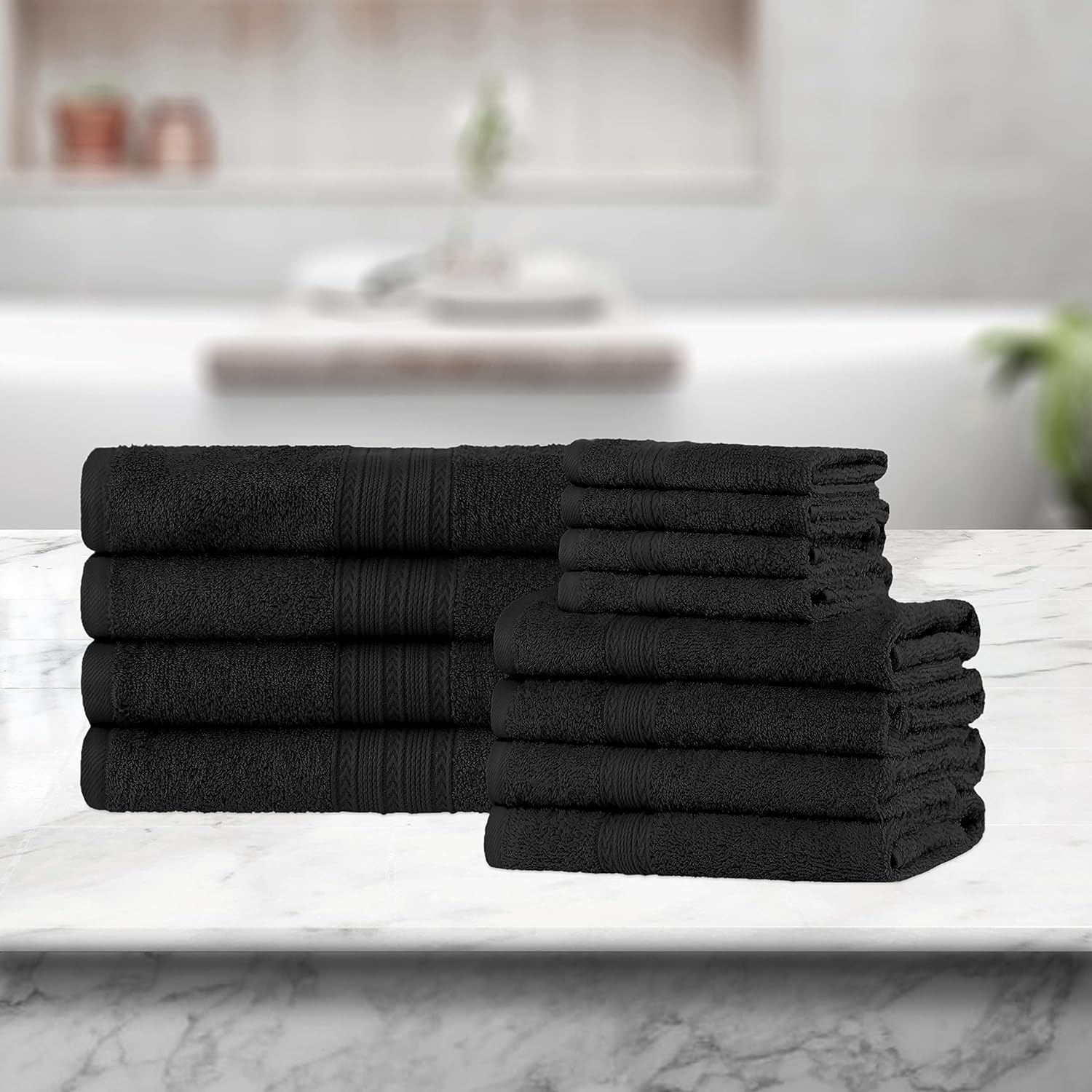 Premium 12-Piece Organic Cotton Towel Set | Soft, Eco-Friendly & Absorbent Bath Towels for Spa, Gym & Home Use