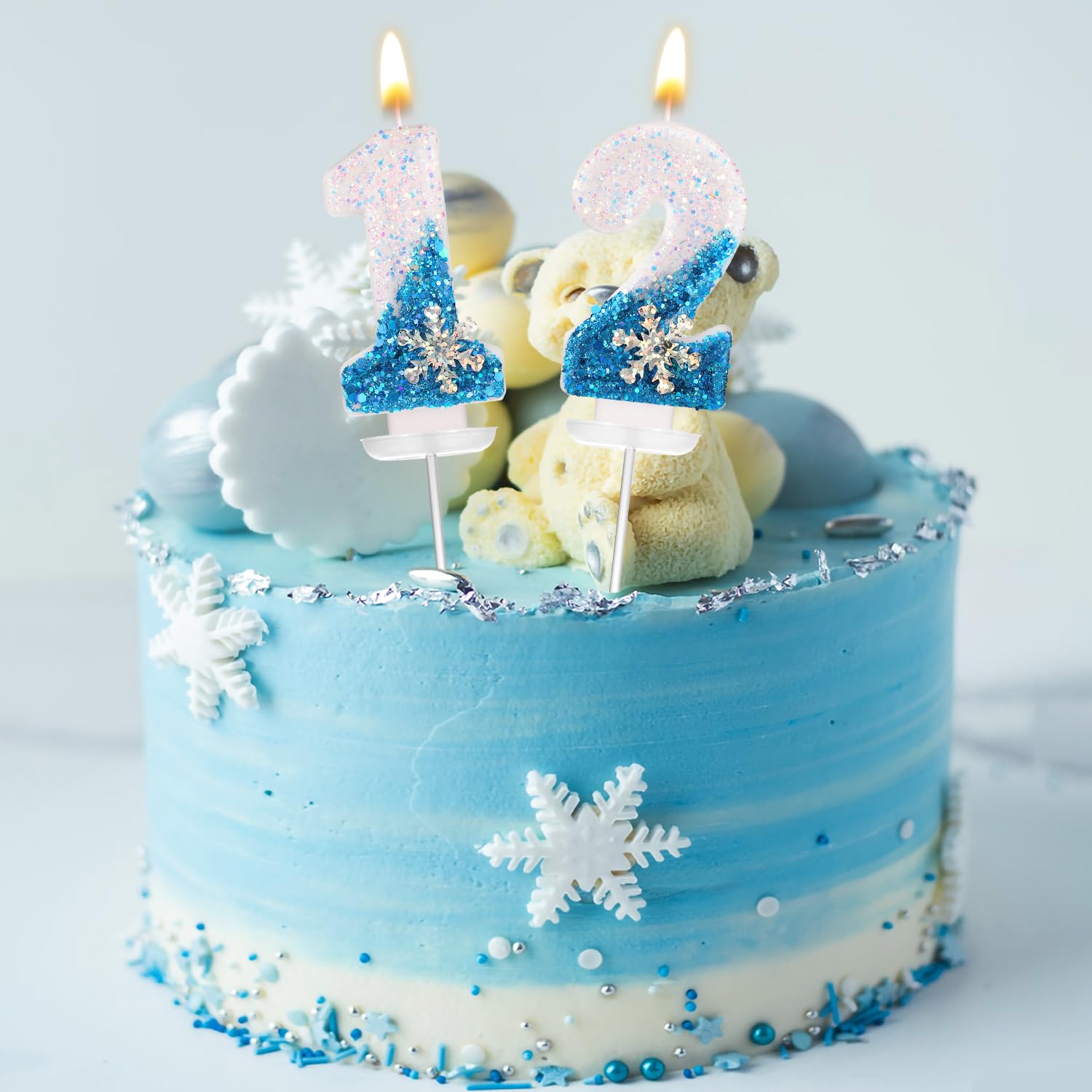Frozen 0-9 Snowflake Candles for Birthday Wedding Cake Decor