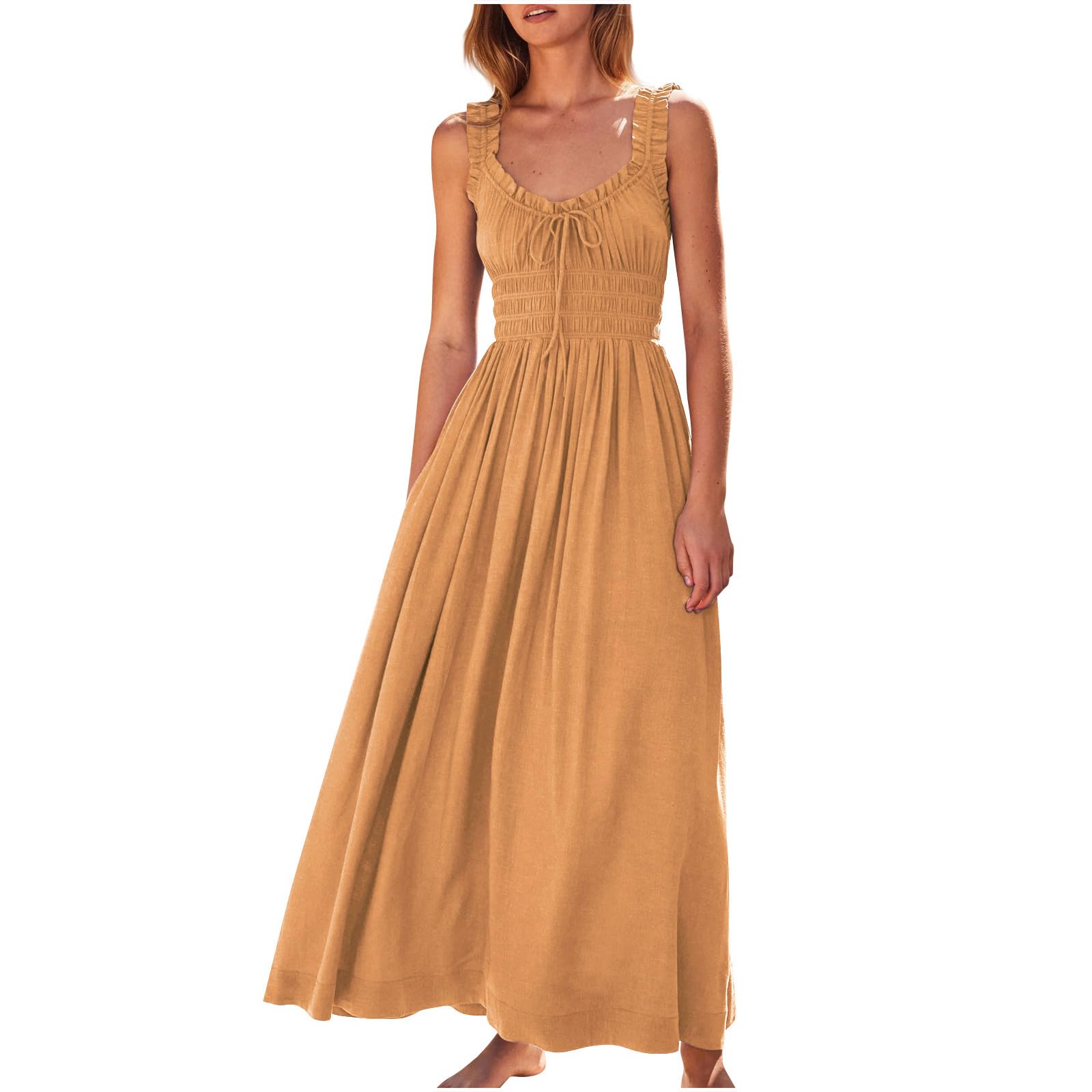 2024 Women's Summer Maxi Sundress - Cute Milkmaid Cocktail Dress for Plus Size | Beach, Wedding & Party Wear
