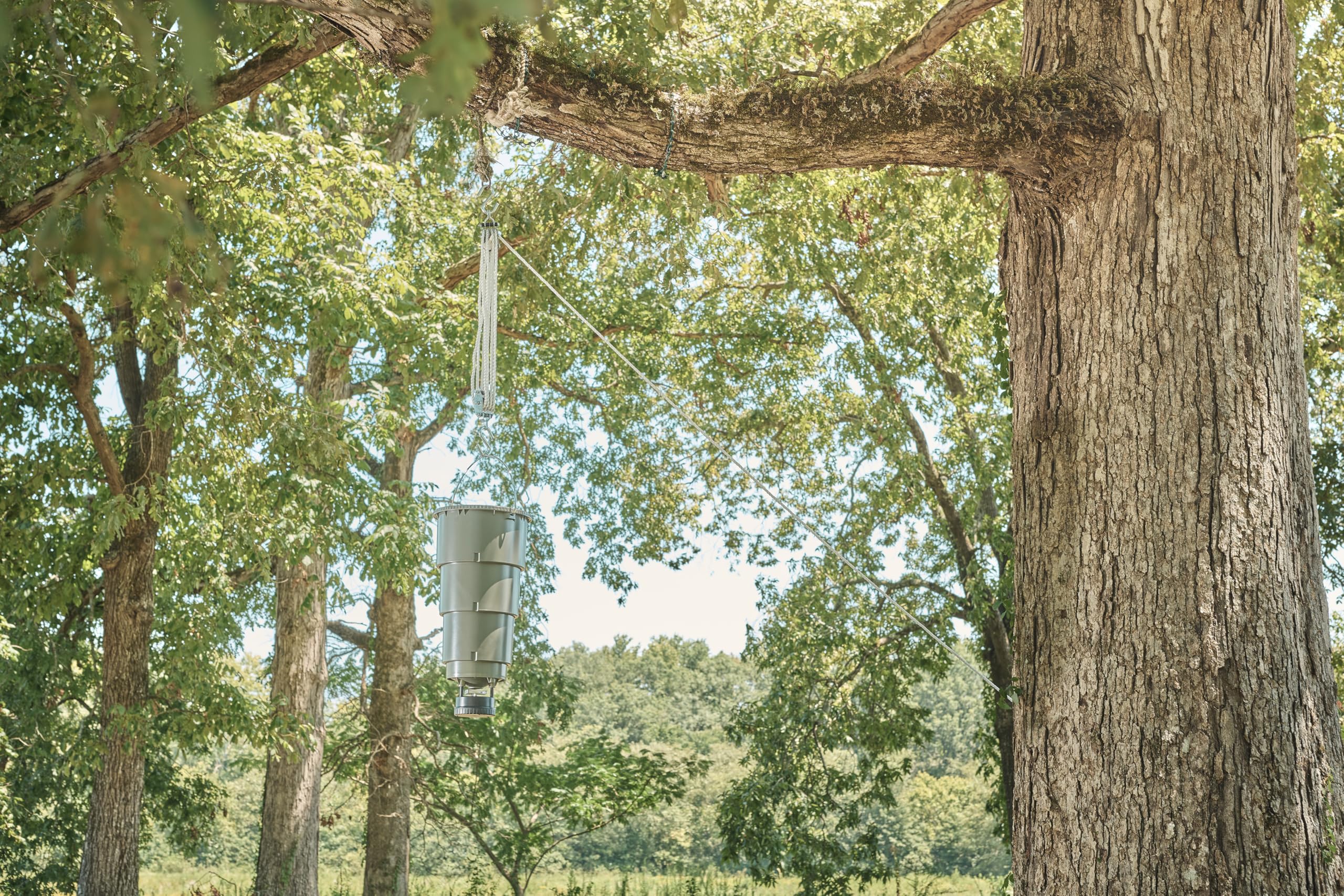 Moultrie All-In-One Hanging Deer Feeder - 5 Gallon Collapsible Bucket with Digital Timer - Perfect for Hunting, Wildlife Observation & Outdoor Feeding Stations