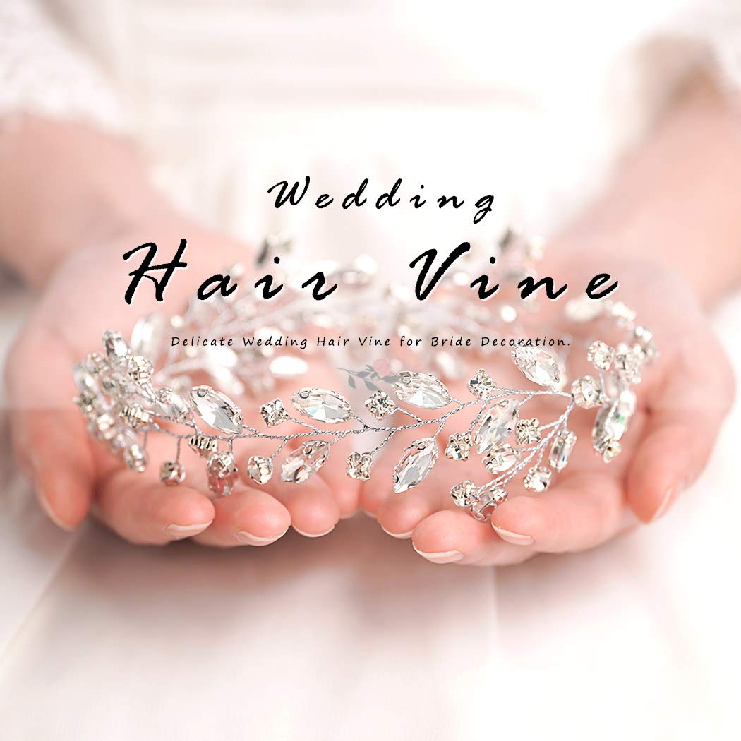 Crystal Bridal Hair Vine - Silver Wedding Hair Accessory for Bride
