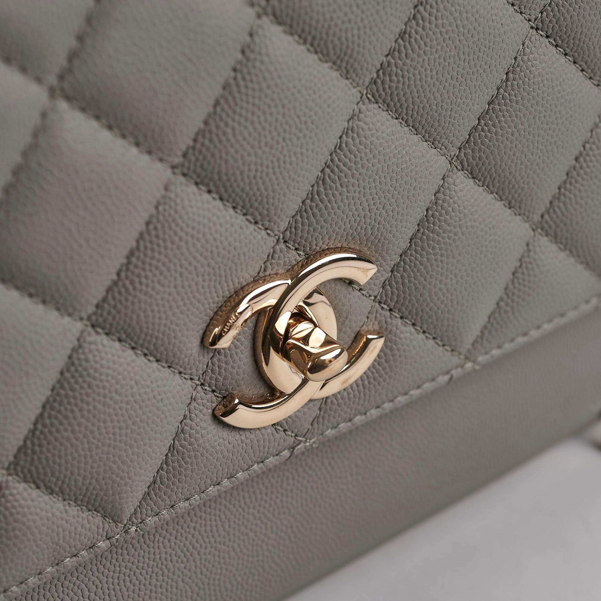 Chanel Medium Business Affinity Grey Caviar Leather Shoulder Bag - Luxury Designer Handbag for Women, Perfect for Work, Office & Everyday Use