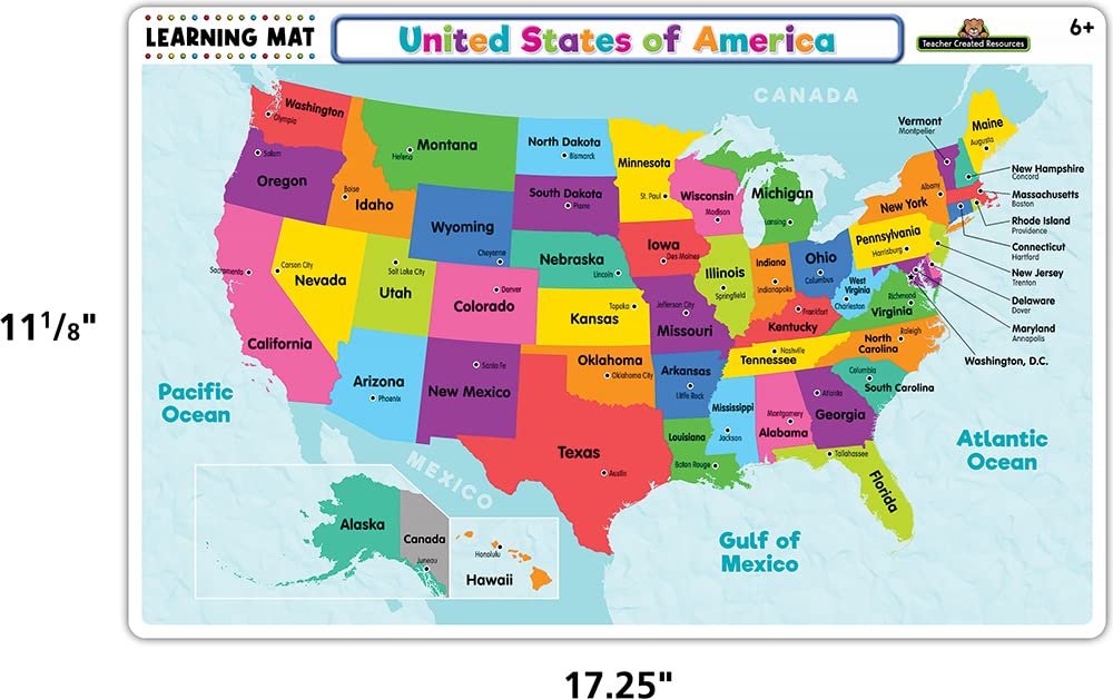 USA Map Educational Playmat - Interactive Learning Tool for Kids | Perfect for Home, Classroom & Travel Geography Lessons