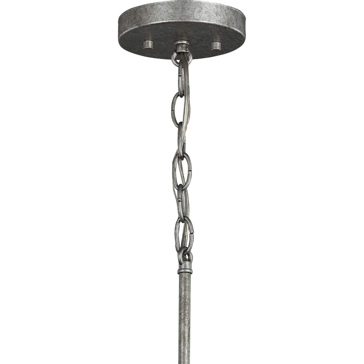 Progress Lighting Chambers Collection 1-Light Farmhouse Pendant Light in Galvanized Metal - Perfect for Kitchen Island, Dining Room, or Entryway Lighting