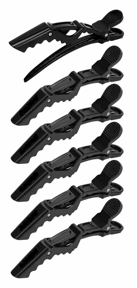 6 Pcs Professional Alligator Hair Clips Set - Wide Teeth & Double-Hinged Salon Crocodile Clips for Styling, Sectioning, and Hair Extensions - Perfect for Salons, Home Hairdressing, and DIY Hairstyles
