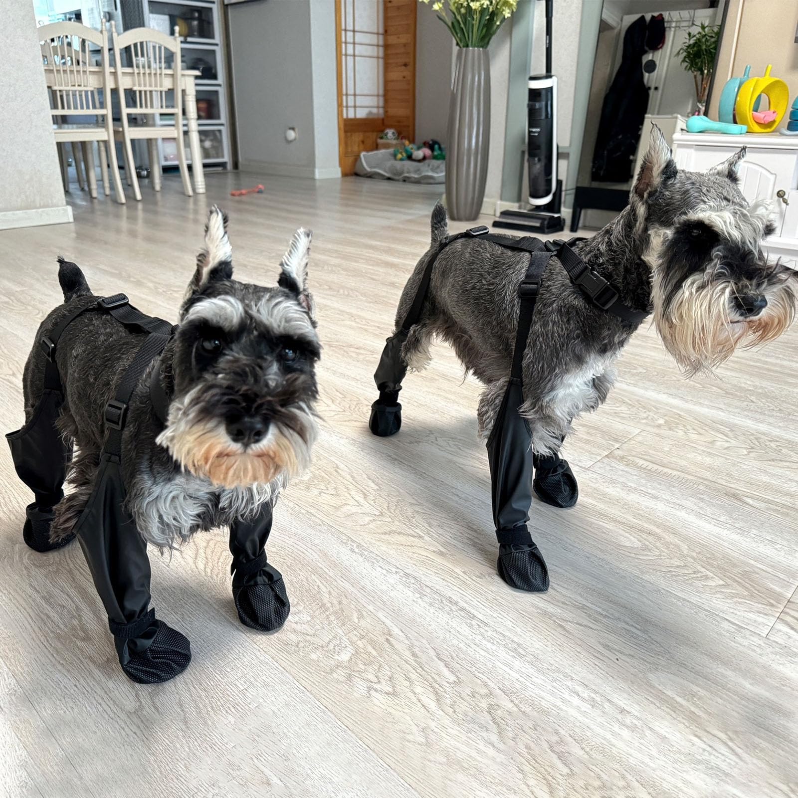 NAMSAN Adjustable Dog Boots - Waterproof Anti-Slip Paw Protectors for Medium Dogs | Summer Hot Pavement & Winter Hiking Shoes | Perfect for Outdoor Walking, Rainy Days, and Snowy Terrains