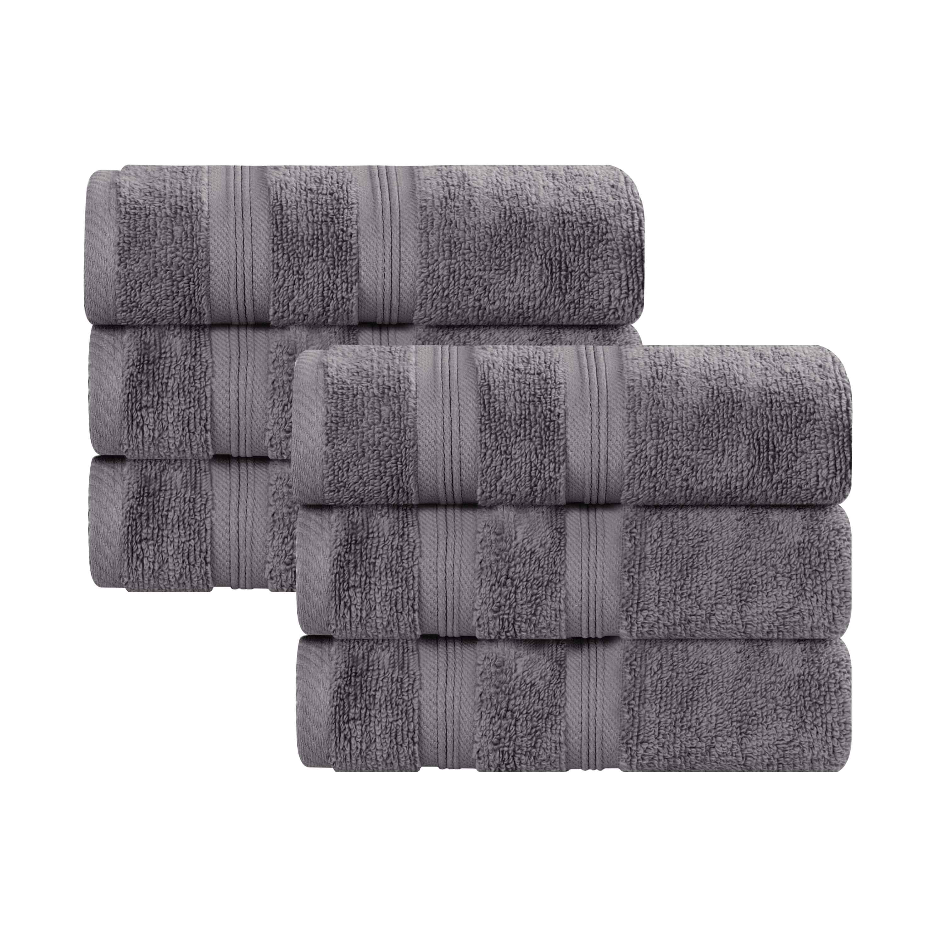 Premium 6-Pack Medium Weight Cotton Hand Towels - Soft, Absorbent & Zero Twist for Bathroom, Kitchen & Gym - Smart Dry Technology for Quick Drying
