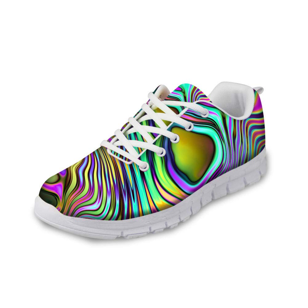 POLERO Women's Casual Running Shoes - Lightweight Lace-Up Jogging Sneakers for Women & Girls | Breathable Tennis Shoes with Kaleidoscope Mandala Design | Perfect for Gym, Workout, Walking & Daily Wear