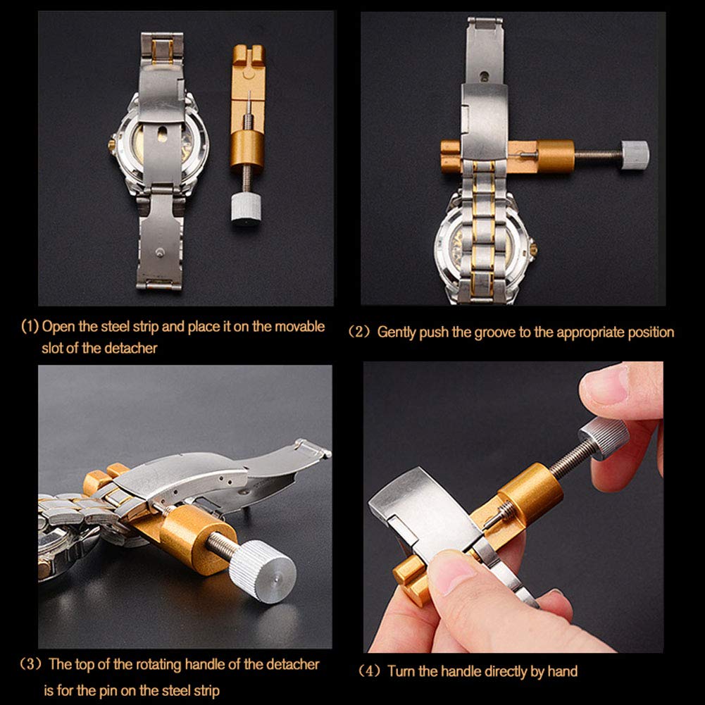 Professional Metal Watch Band Repair Kit - Adjustable Watch Bracelet Link Remover Tool for Wristwatch Strap Pin Removal | Perfect for Watch Repair Shops & DIY Enthusiasts