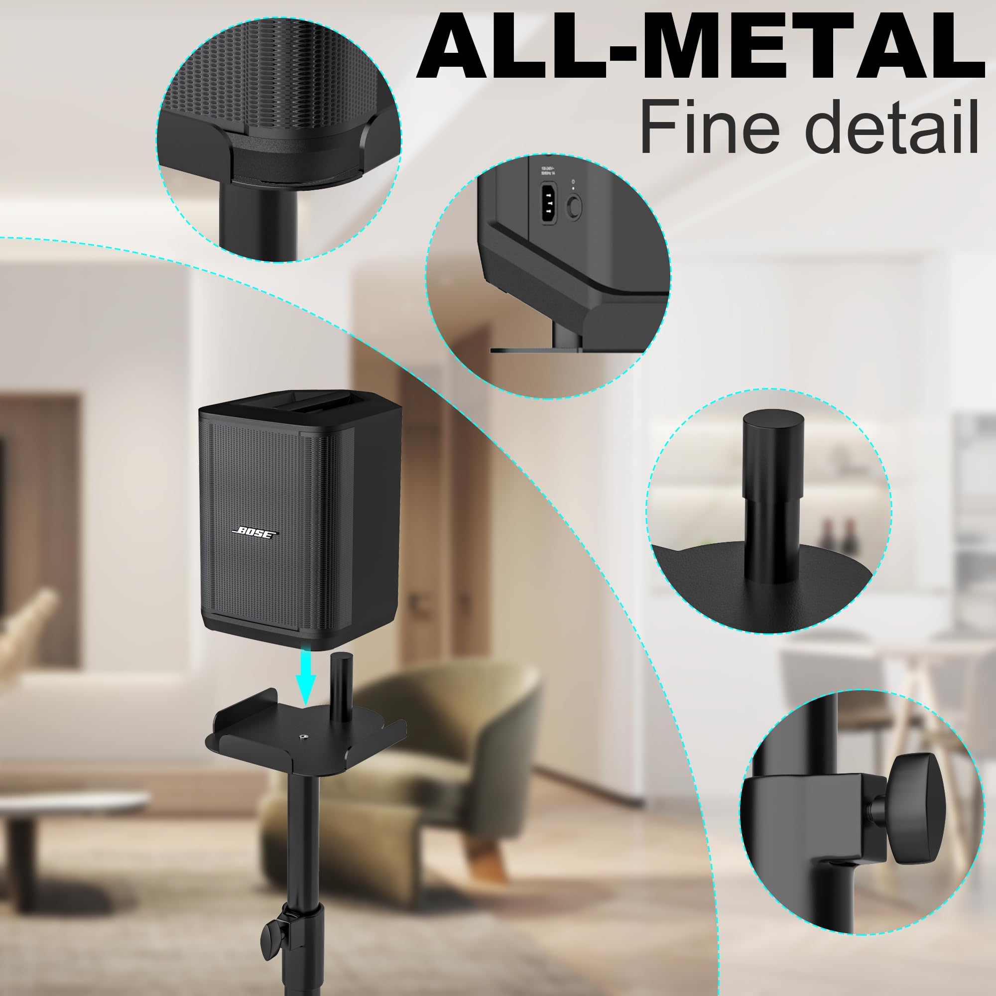 Adjustable Height Speaker Stand for Bose S1 Pro & S1 Pro+ | 22.6