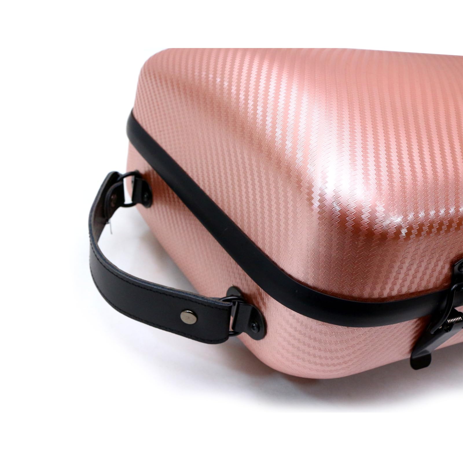 Premium Carbon Fiber Violin Case - Lightweight & Durable Oblong Design for Full Size Violin with Music Sheet Pocket (Rose Gold) - Perfect for Travel, Performances & Music Lessons