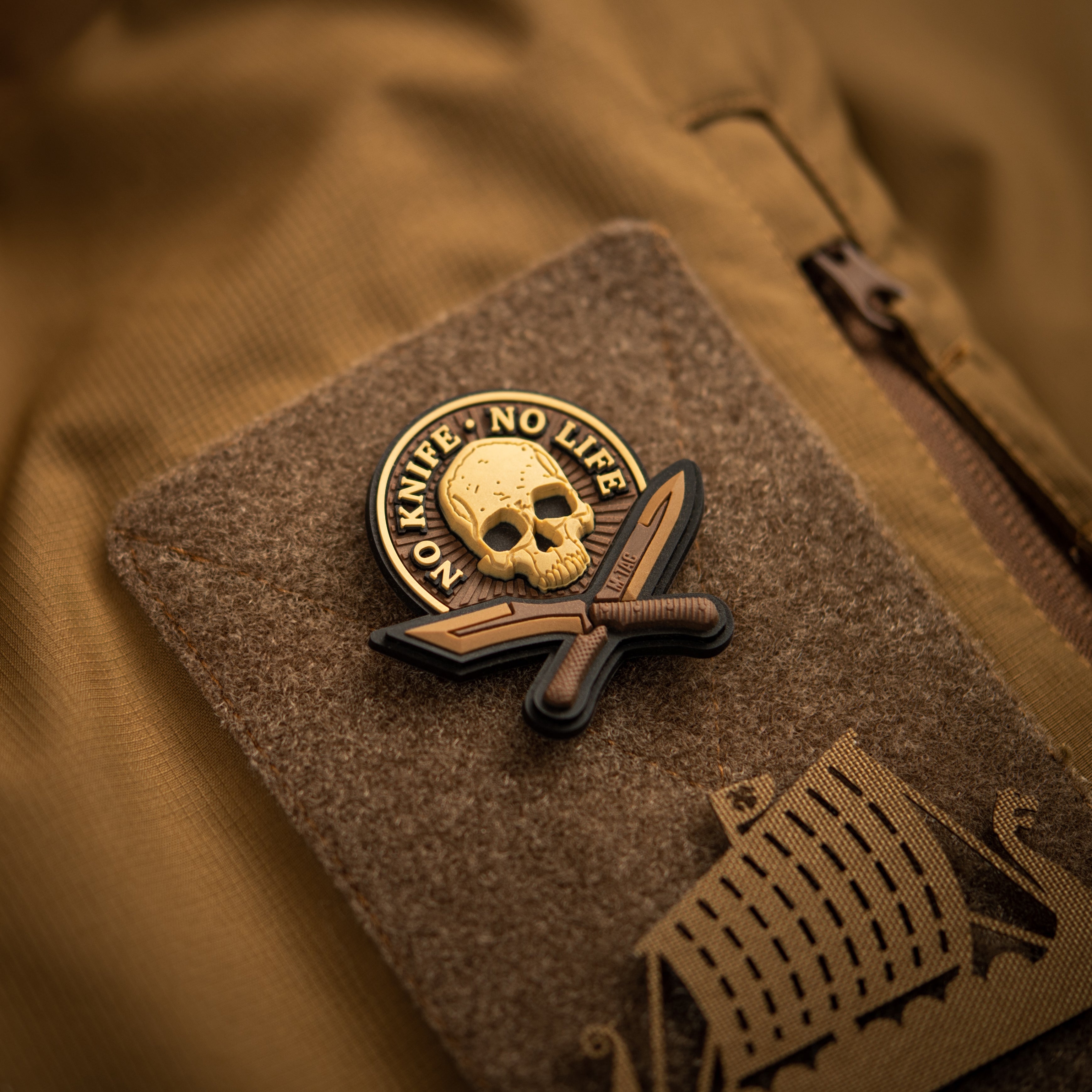 No Knife No Life 3D PVC Tactical Patch - Military Style Morale Patch for Backpacks, Hats & Gear - Perfect for Outdoor Enthusiasts & Airsoft Players