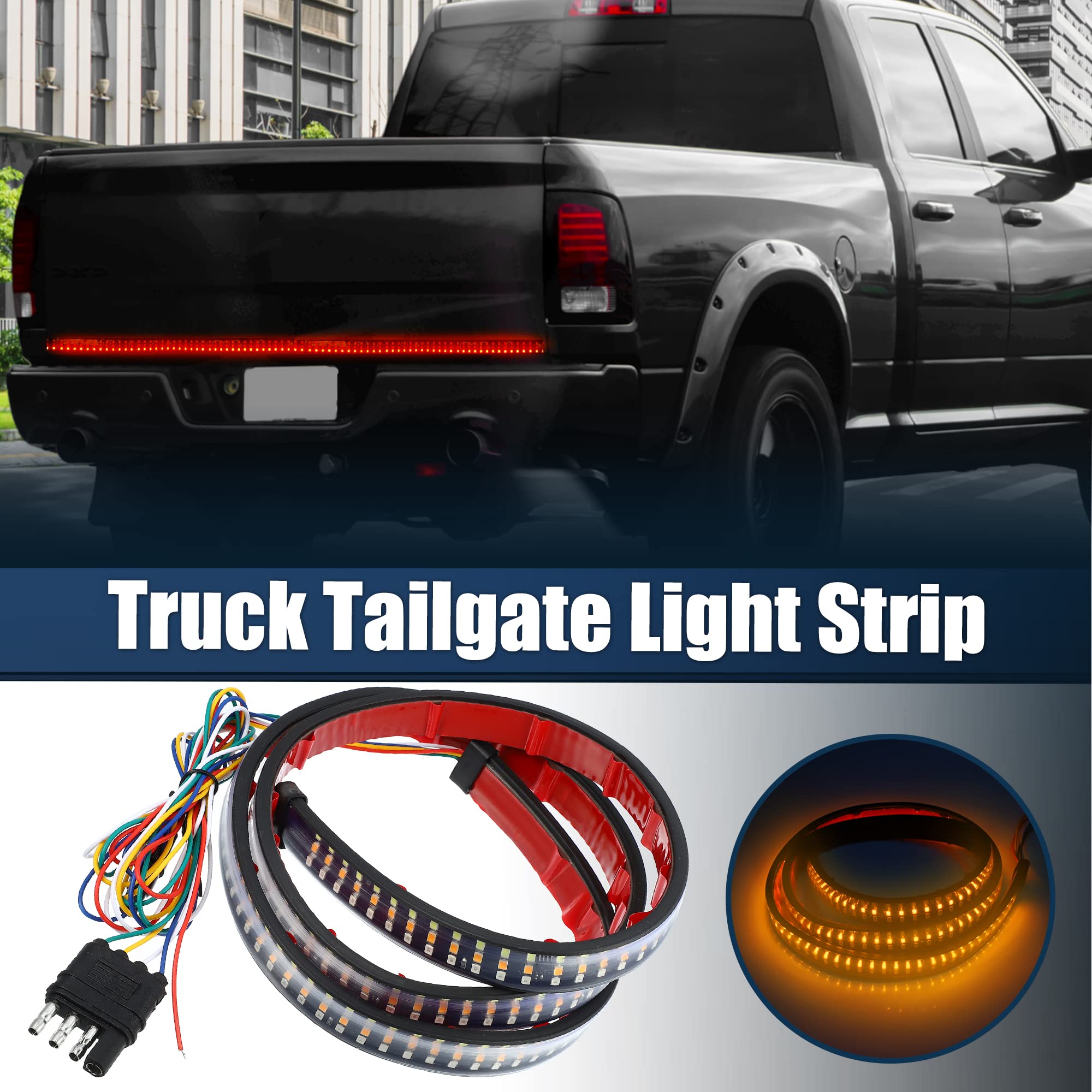 X AUTOHAUX 47 Inch LED Tailgate Light Bar - 324 LED Strip with Reverse, Brake & Turn Signals - Compatible with Chevy Silverado, Ford F150 F250, Ram 1500/2500/3500, GMC Sierra Trucks & RVs - Perfect for Night Driving, Off-Roading & Enhanced Vehicle Safety