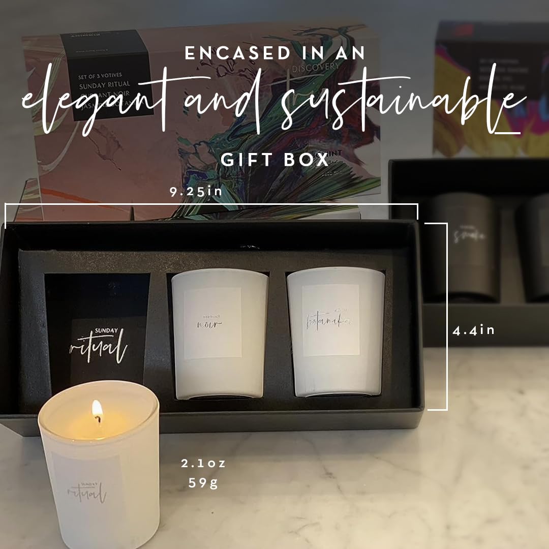 Premium Scented Candles Set - Non-Toxic, Long-Lasting 6-Hour Burn Home Fragrance Candles | Trio Gift Set (White Collection, 3x2.1oz) for Relaxation, Meditation & Romantic Ambiance
