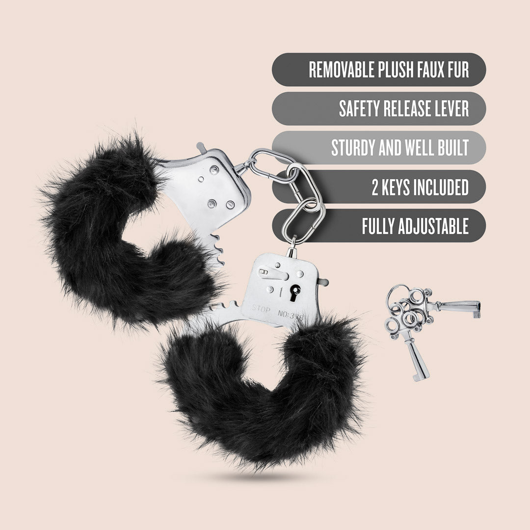 Temptasia Plush Fur Cuffs - Soft Fluffy Handcuffs for Couples, Role Play & Sensual Bondage - Perfect for Valentine's Day, Bachelorette Parties & Spicy Date Nights