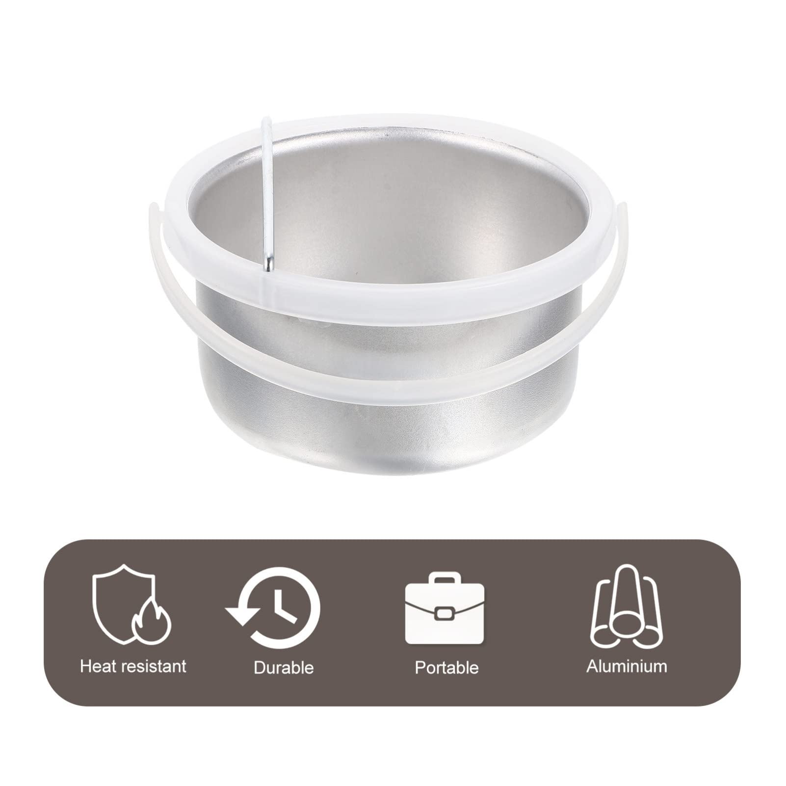 Portable KALLORY Small Wax Warmer Pot - Non-Stick Aluminum Wax Melting Container for Hair Removal, Depilatory Wax Machine with Universal Tool - Perfect for Home, Salon, and Travel Use