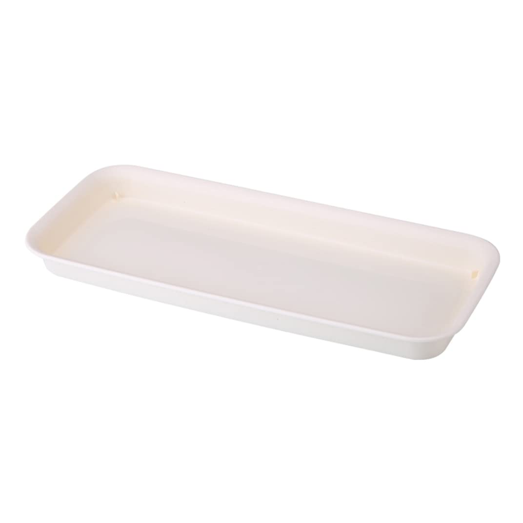 12 Inch Creamy-White Rectangular Plant Saucers - Plastic Flower Pot Trays & Drainage Pallets for Indoor/Outdoor Potted Plants (Set of 1) - Perfect for Windowsills, Balconies, and Garden Decor