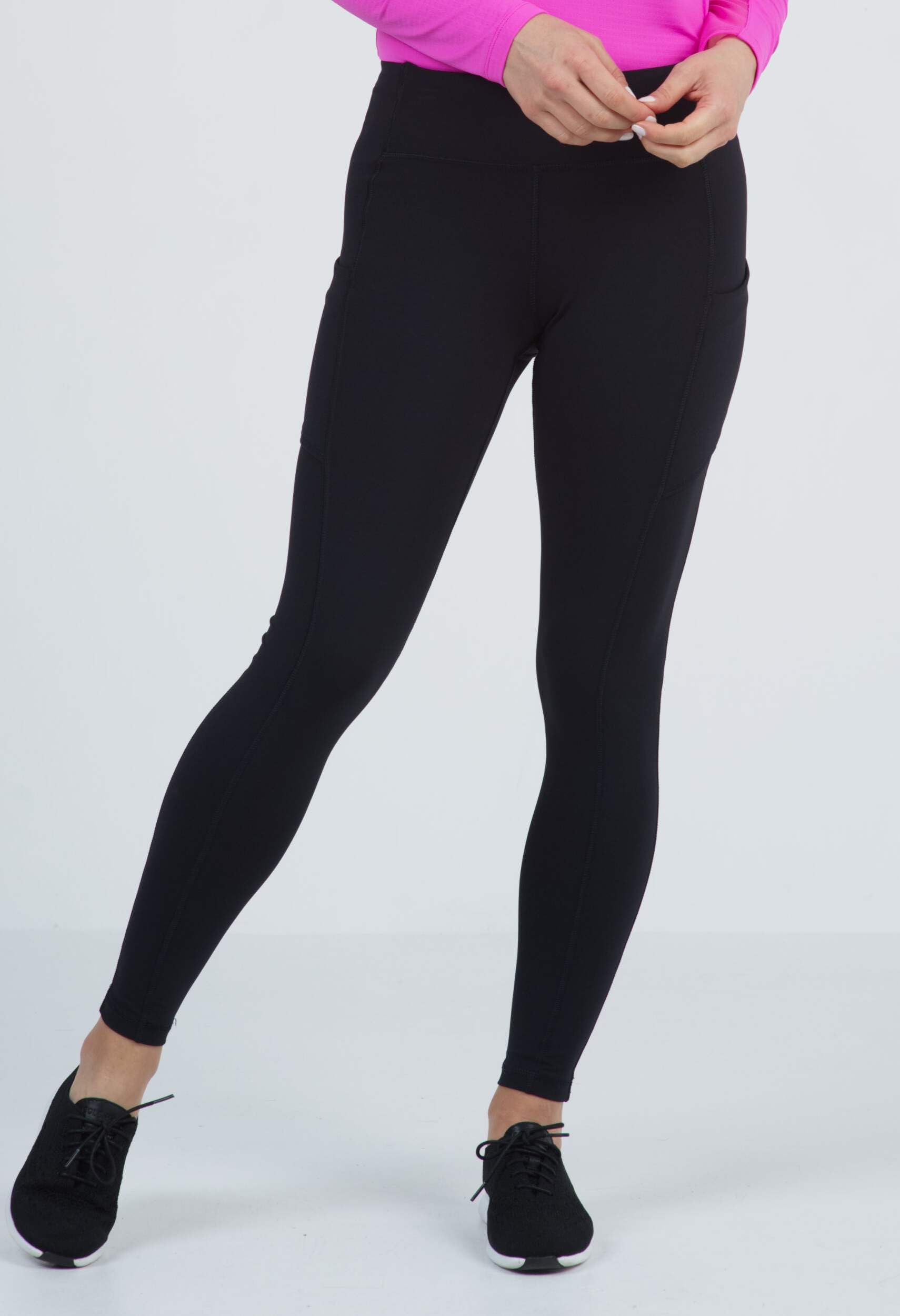 IBKUL UPF 50+ Sun Protective Leggings with Zipper Pockets - Moisture-Wicking, Stain-Resistant Athletic Pants for Women - Perfect for Yoga, Running & Outdoor Activities
