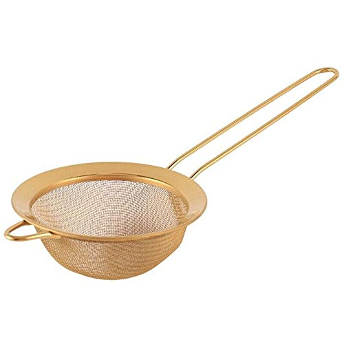Europder 30X Stainless Steel Fine Mesh Oil Strainer - Golden Flour Sifter Sieve Colander for Kitchen - Durable Kitchen Accessories Set for Baking, Cooking & Food Prep - Perfect for Straining Oil, Sifting Flour, Draining Pasta & Washing Vegetables
