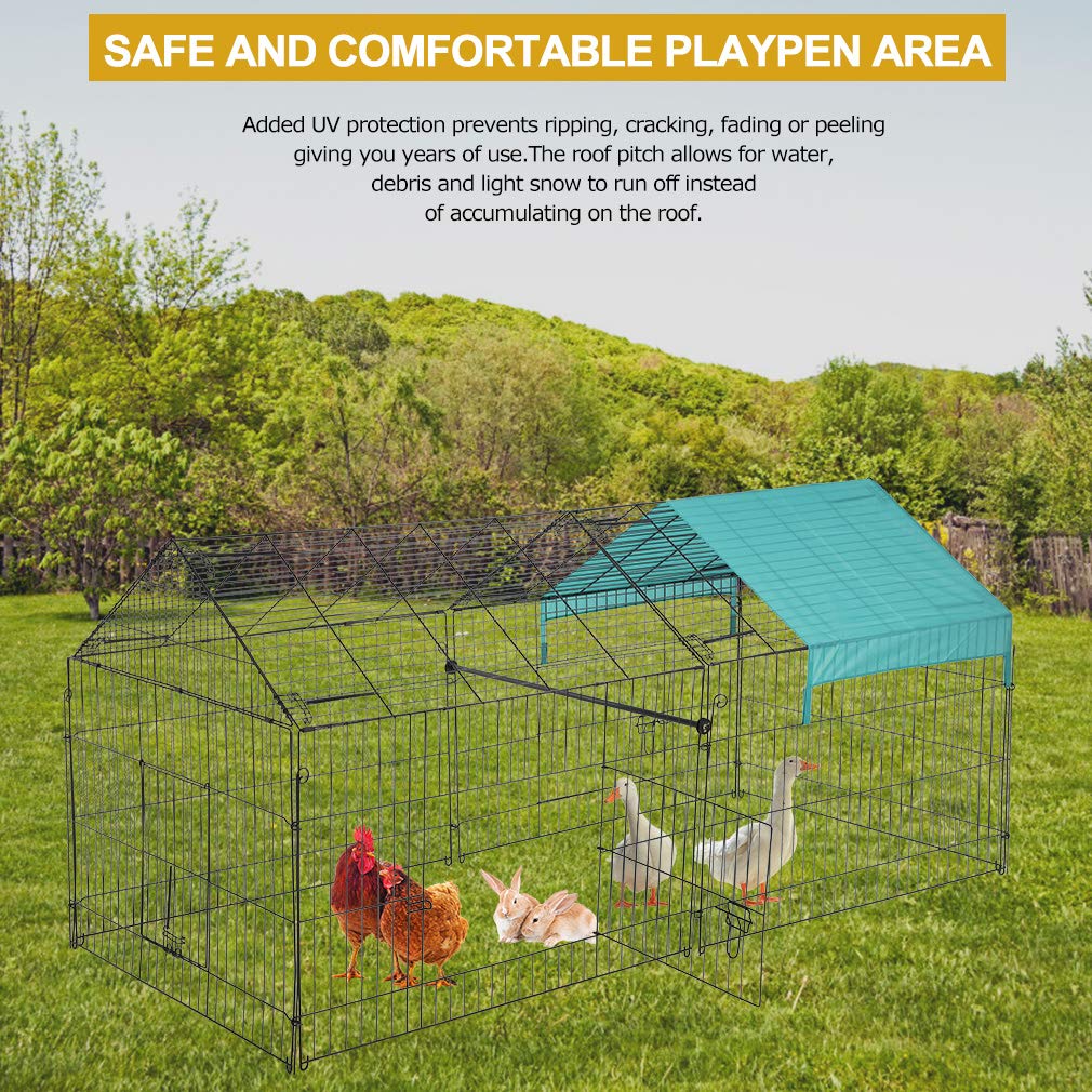 BMS Chicken Cage Pens - Heavy Duty Rabbit Run Cage, Chicken Coop Enclosure & Pet Playpen for Exercise - Black | Ideal for Backyard Poultry, Rabbit Housing & Small Animal Play Area