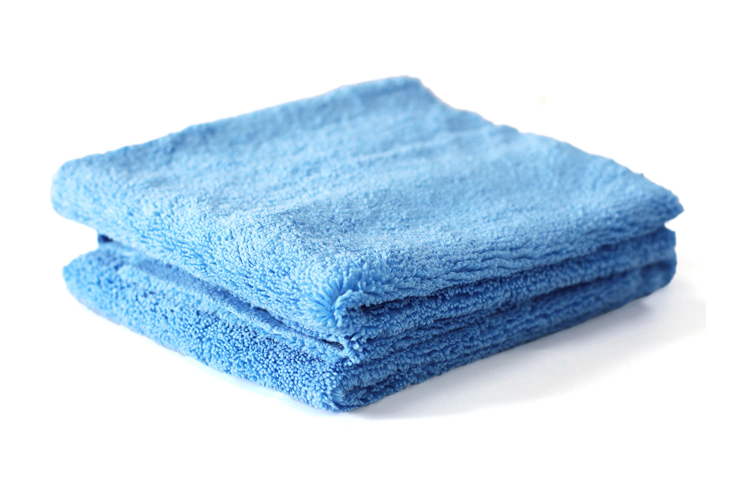 Maxshine 380GSM Microfiber Car Drying Towel - Blue, Scratch-Free, Rinse-Free, Edgeless Detailing Cloth (16”x16”/40x40cm) for Professional Auto Detailing, Car Wash & Waterless Cleaning