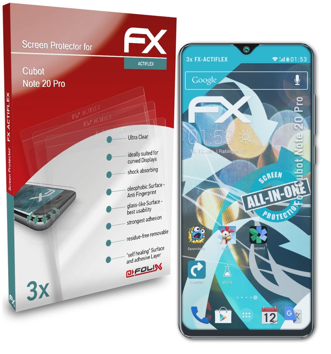 Cubot Note 20 Pro Screen Protector (3-Pack) - Ultra Clear Flexible HD Film, Anti-Scratch Bubble-Free Protection for Everyday Use, Work & Travel
