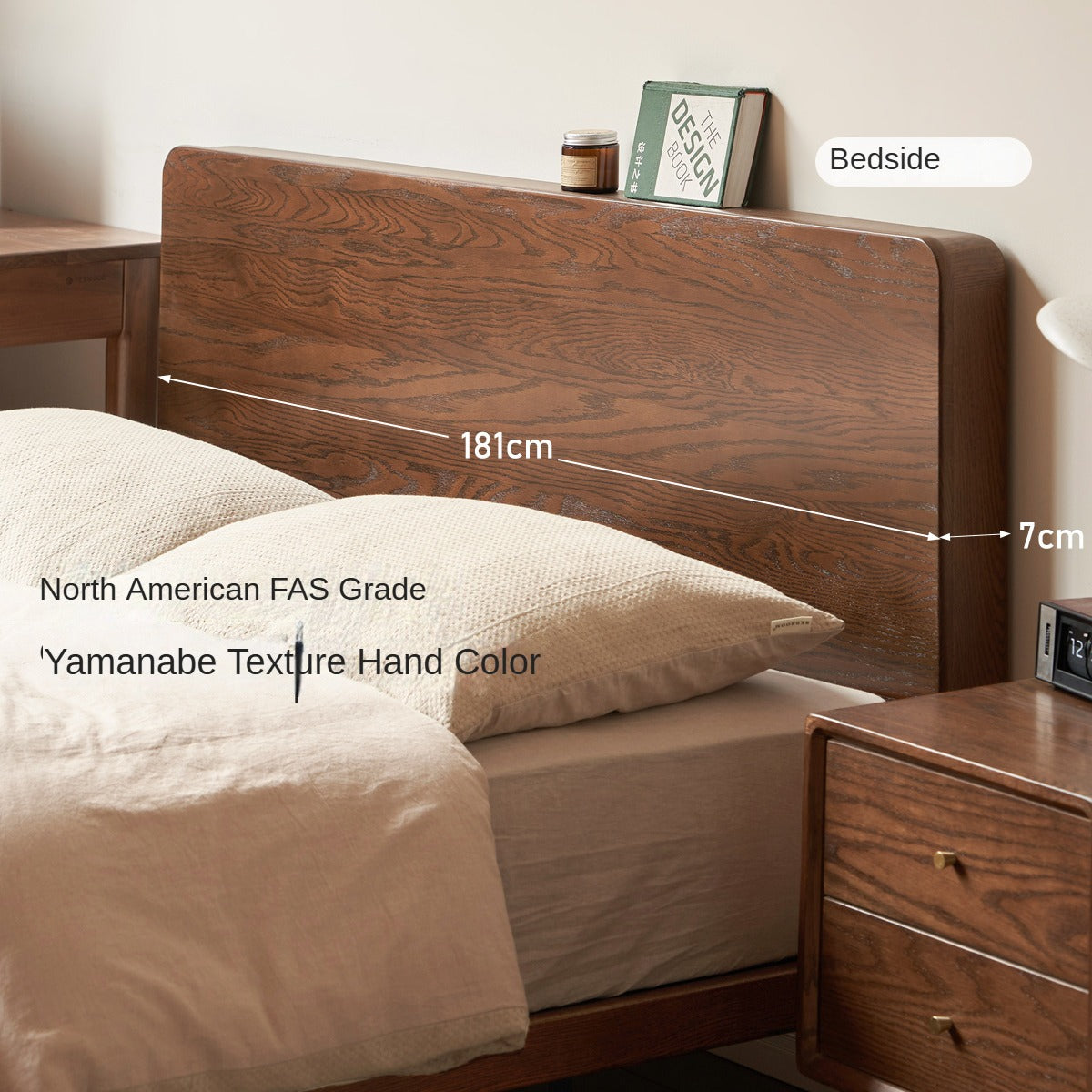Solid Oak Wood Floating Bed Frame - Modern Platform Bed with Suspended Design for Bedroom, Guest Room & Loft