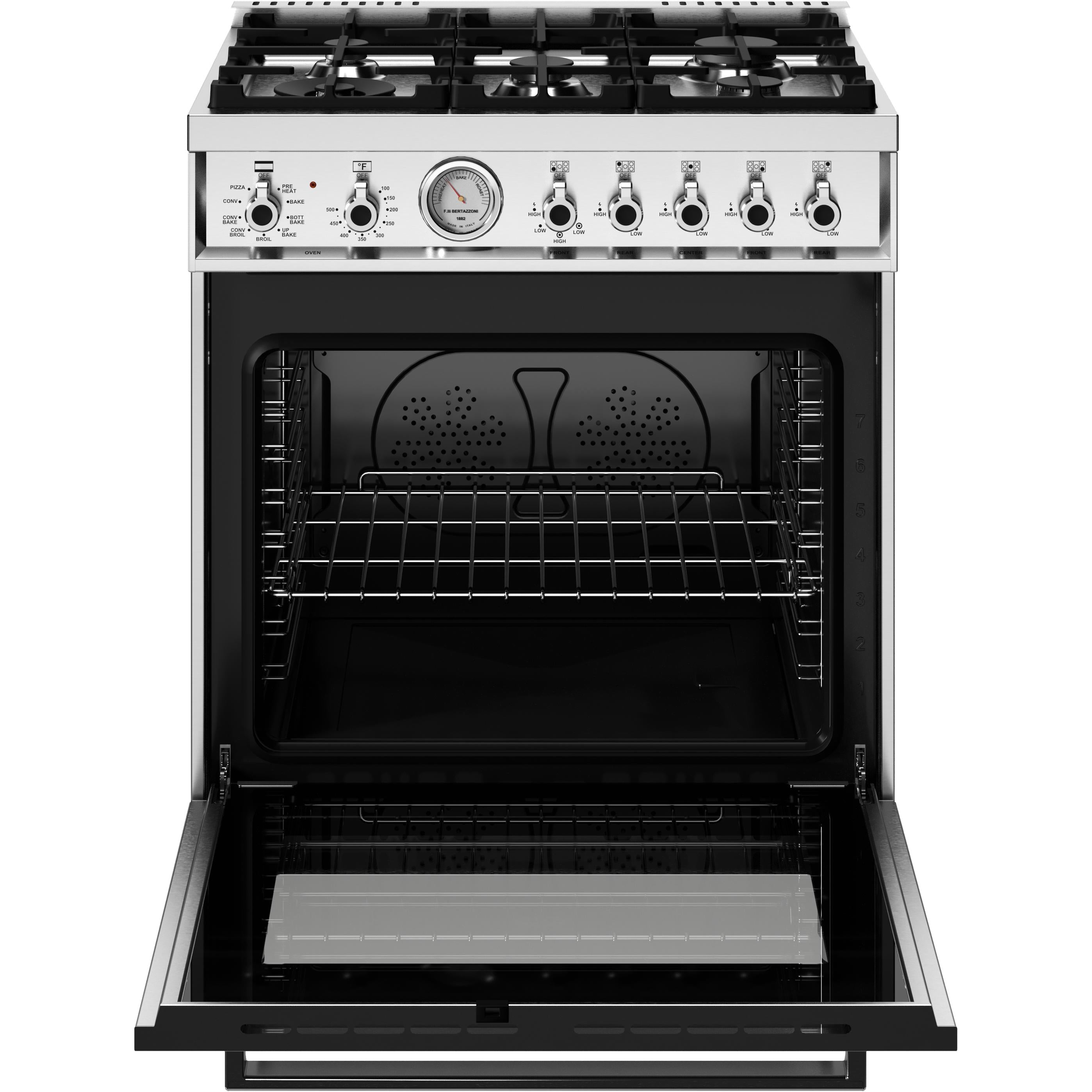 Bertazzoni PRO305DFMXV 30-Inch Freestanding Dual Fuel Range - Professional Gas & Electric Oven for Home Chefs & Cooking Enthusiasts - Perfect for Gourmet Kitchens & Modern Homes