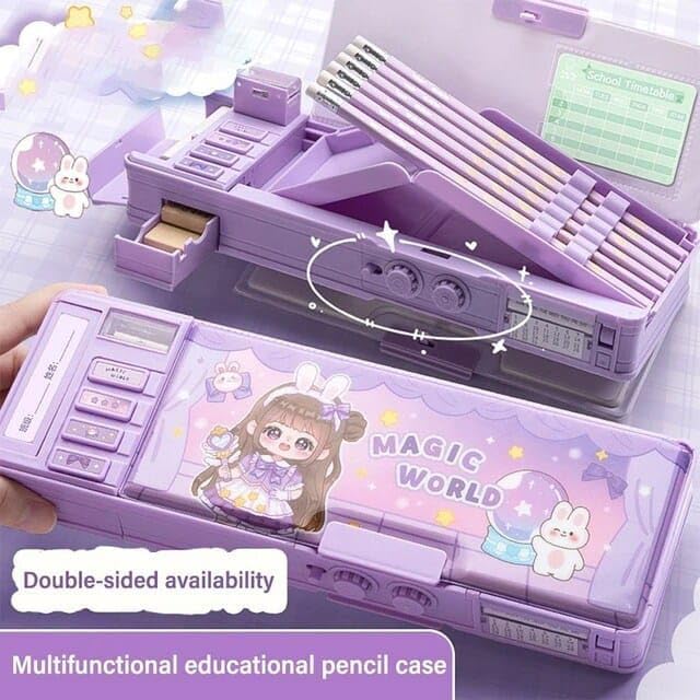 Onpalm Enterprise Multifunctional Kids Pencil Box with Magic Compass - Magnetic Locking Storage for School Supplies, Boys & Girls (Princess Theme, Password Protected) - Perfect for Classroom, Travel & Gift Giving