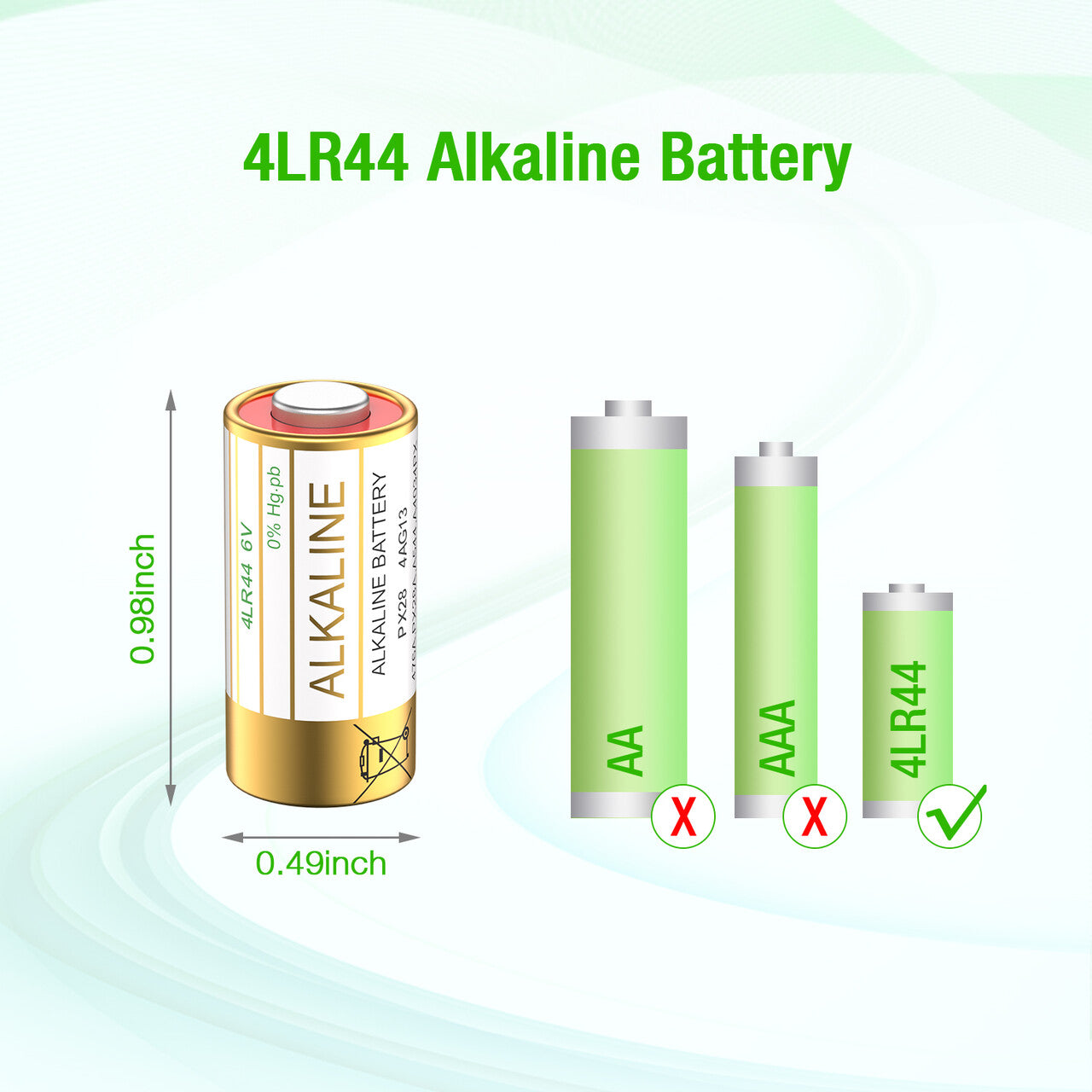 EBL 4LR44 6V Alkaline Batteries - 4 Pack Long Lasting Power for Dog Collars, Pet Training Devices & Electronic Gadgets - Ideal for Outdoor Activities & Emergency Use