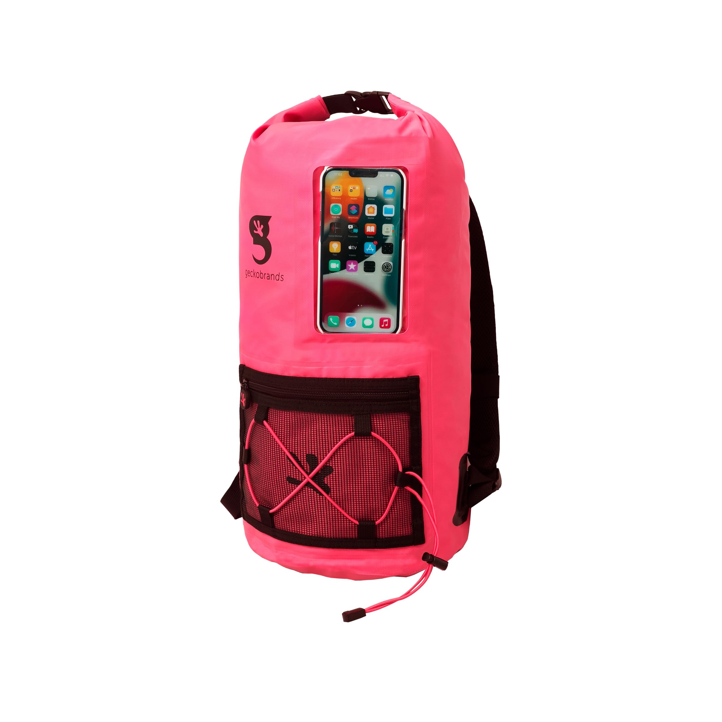 Geckobrands Hydroner 20L Waterproof Dry Bag Backpack - Lightweight Roll-Top Dry Sack with Clear Phone Case for Hiking, Kayaking, Camping & Beach Activities