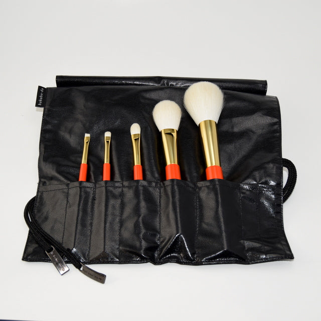 Vermilion 5 Piece Professional Makeup Brush Set for Foundation, Blush & Eyeshadow - Soft Synthetic Bristles with Ergonomic Handles - Perfect for Makeup Artists & Beginners (US Stock) [X0031] - Ideal for Daily Makeup, Travel & Professional Kit
