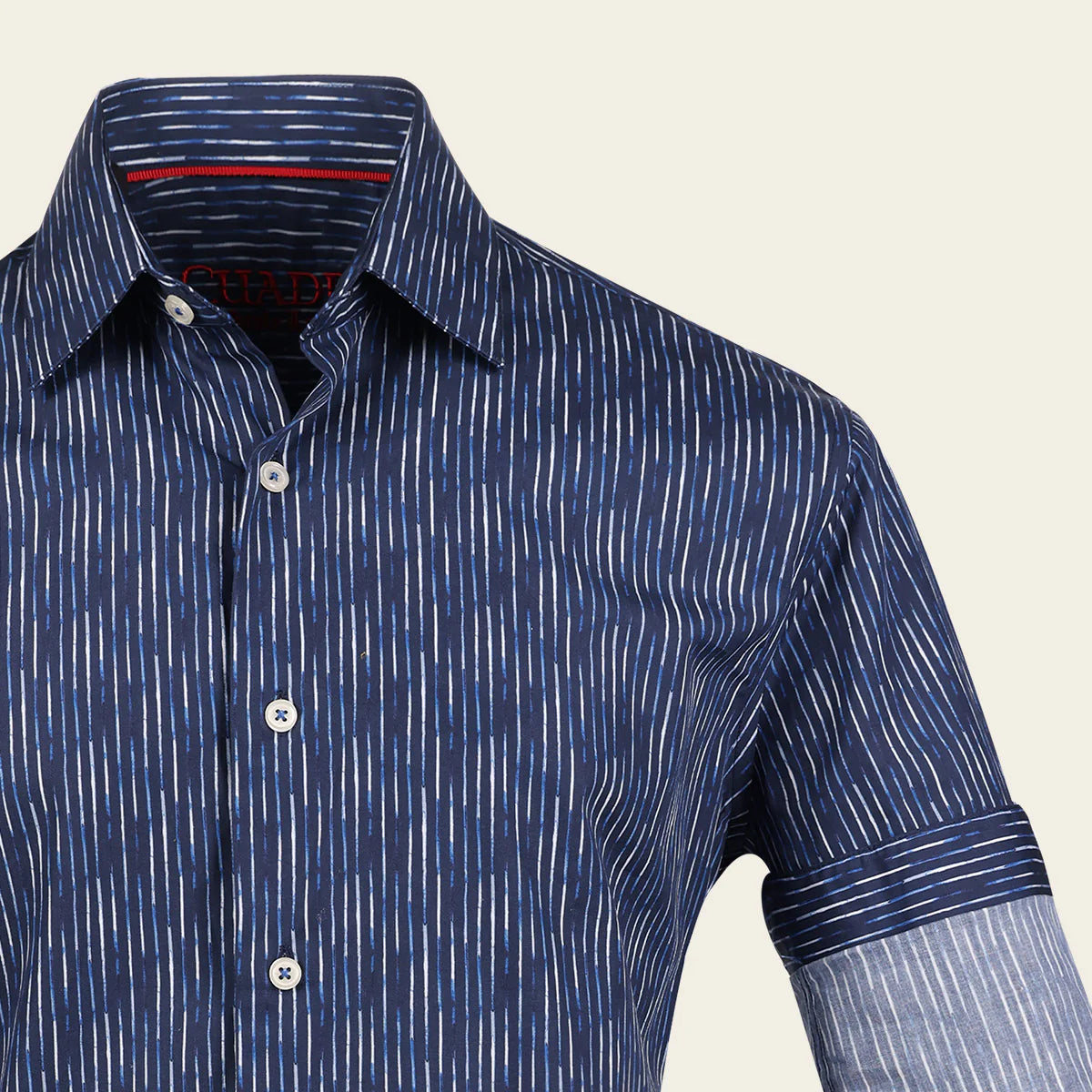 Men's Navy Blue Cotton Paisley Print Casual Shirt - Soft & Comfortable for Everyday Wear, Office, and Outings
