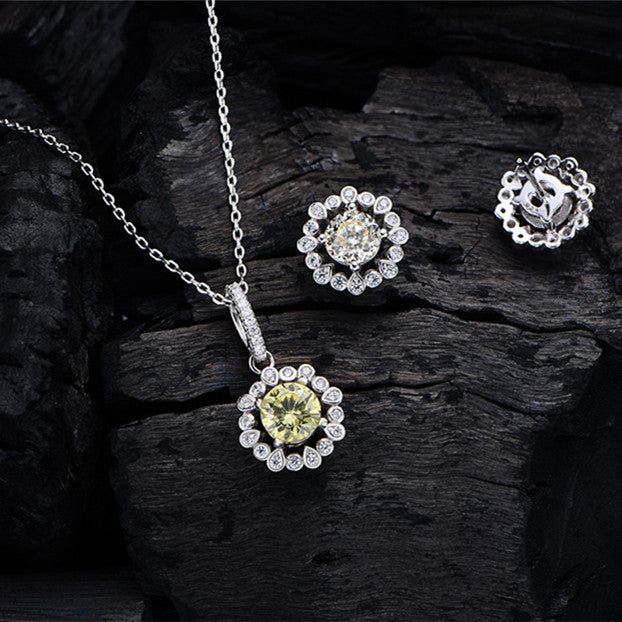 925 Sterling Silver Jewelry Set of 2 Pieces - Necklace & Earrings for Women | Elegant Gift for Birthday, Anniversary & Special Occasions