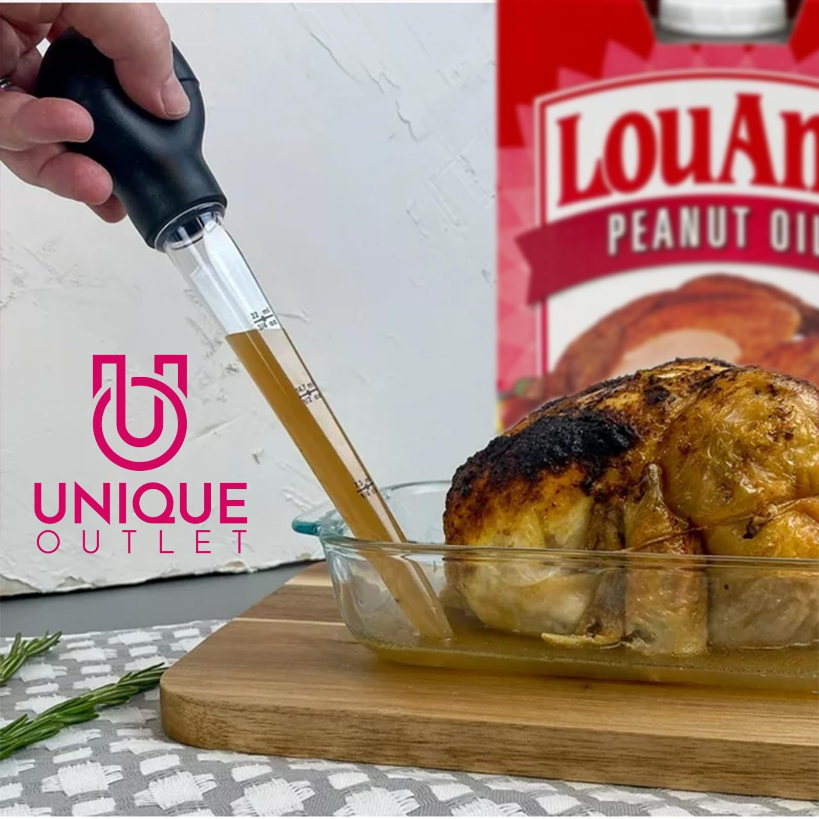 LouAna Pure Peanut Oil 3 Gallons with Baster and Cleaning Brush - Ideal for Deep Frying, Cooking & Baking - Perfect for Restaurants, Catering & Home Chefs