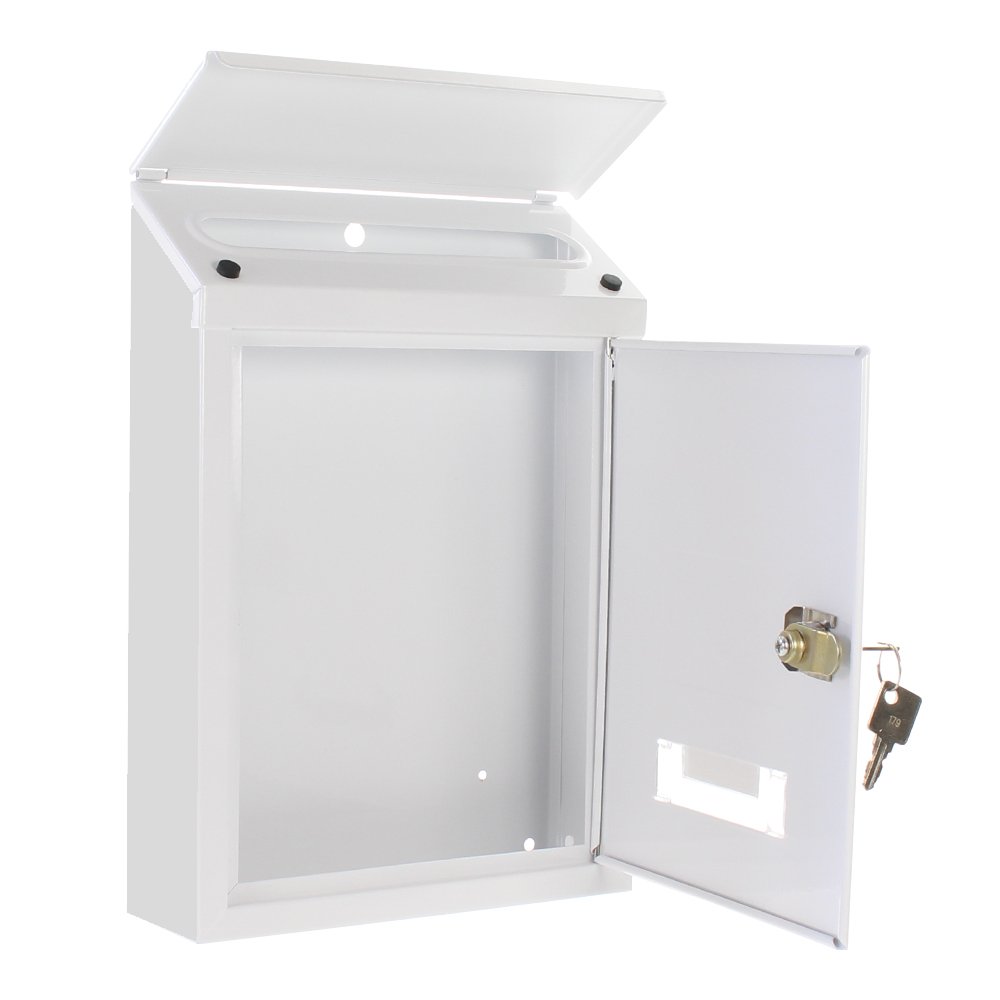 Udine Steel Post Box - White | Durable Outdoor Mailbox for Home & Office | Weather-Resistant & Secure Mail Delivery Solution